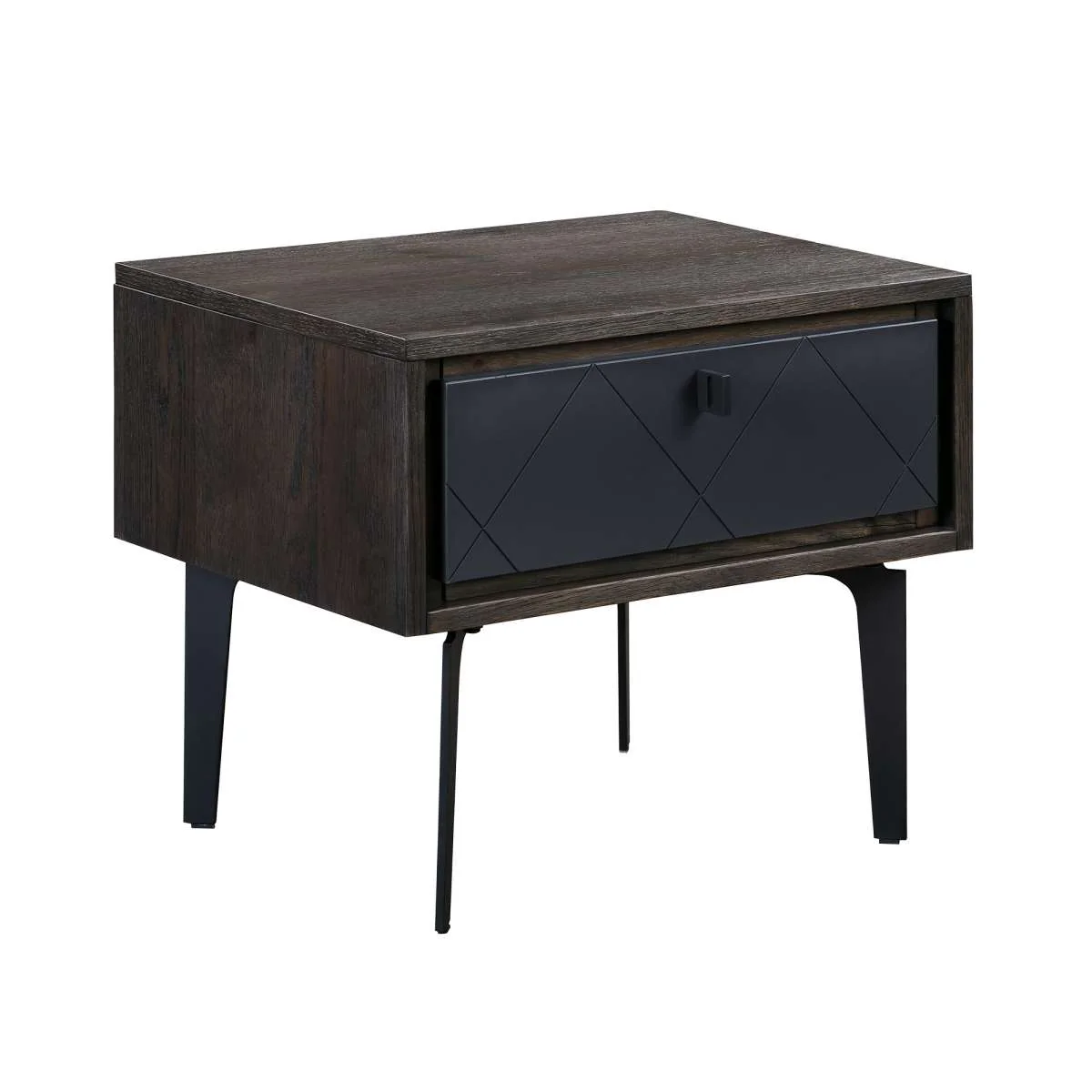 Cross Dark Gray Solid Oak King 4pc Bedroom Set By Armen Living - Image 5