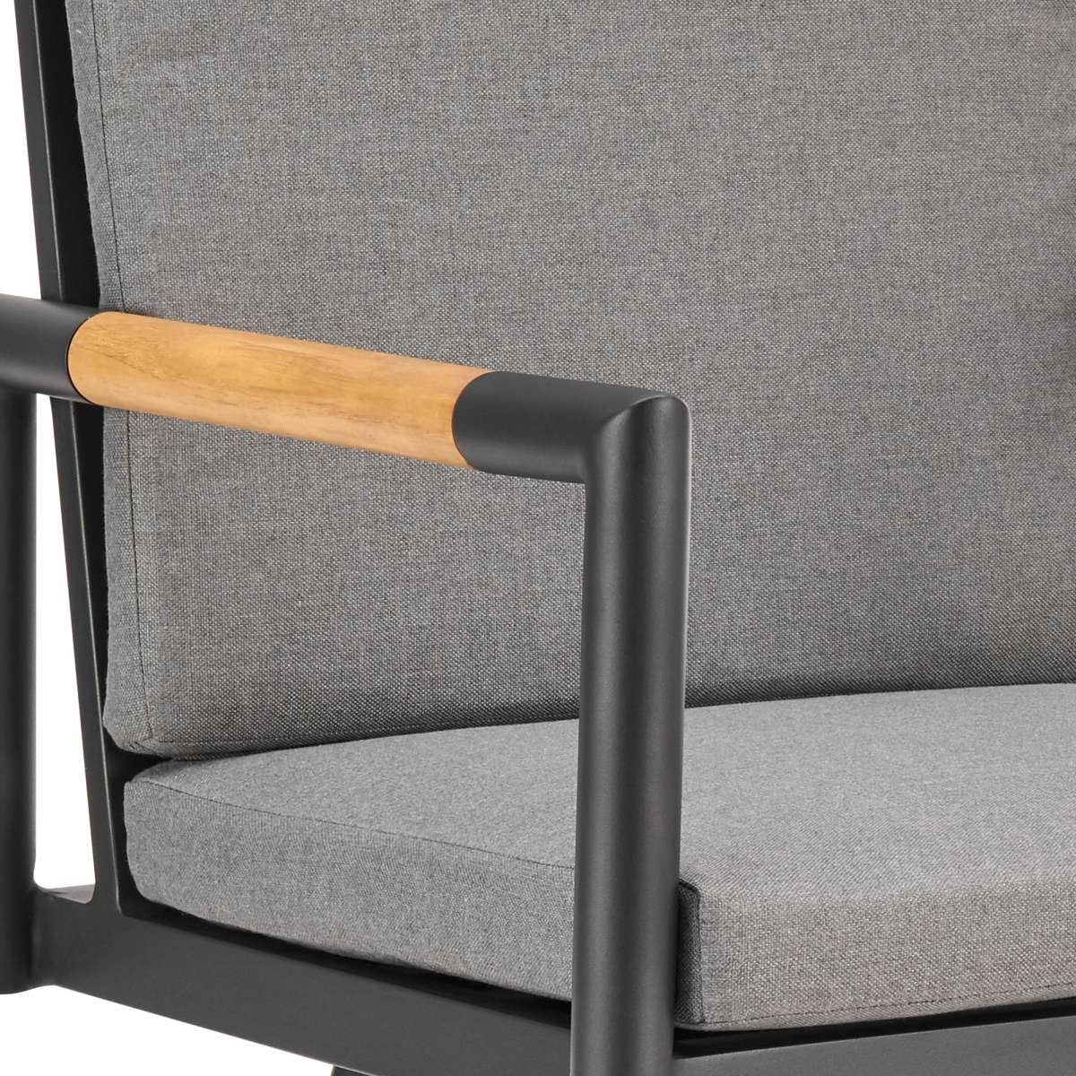 Crown Outdoor Patio Swivel Counter Stool in Aluminum with Tan Rope and Dark Gray Cushions By Armen Living - Image 5