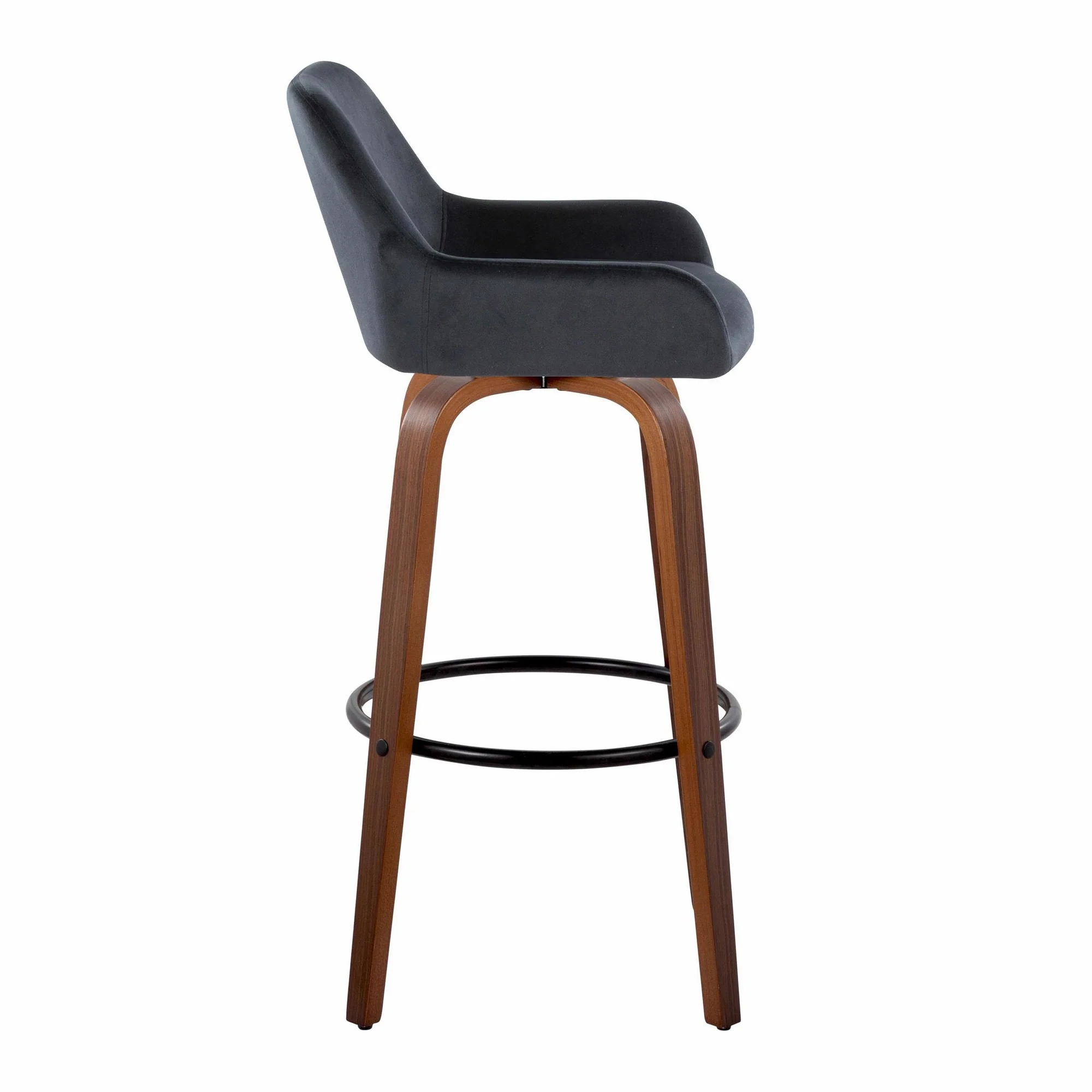 Daniella 30" Fixed-Height Barstool - Set of 2 By LumiSource - B30-DNLAV-GRTZQ2 WLBK2 - Image 7