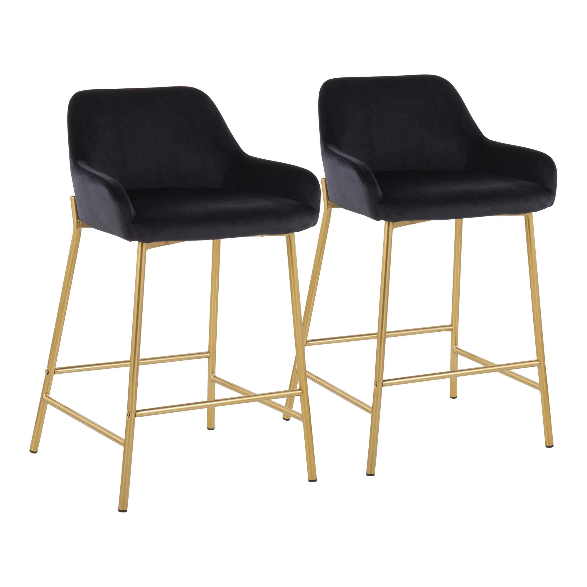 Daniella Fixed-Height Counter Stool - Set of 2 Black By LumiSource - B24-DNLA2 AUVBK2 - Image 2