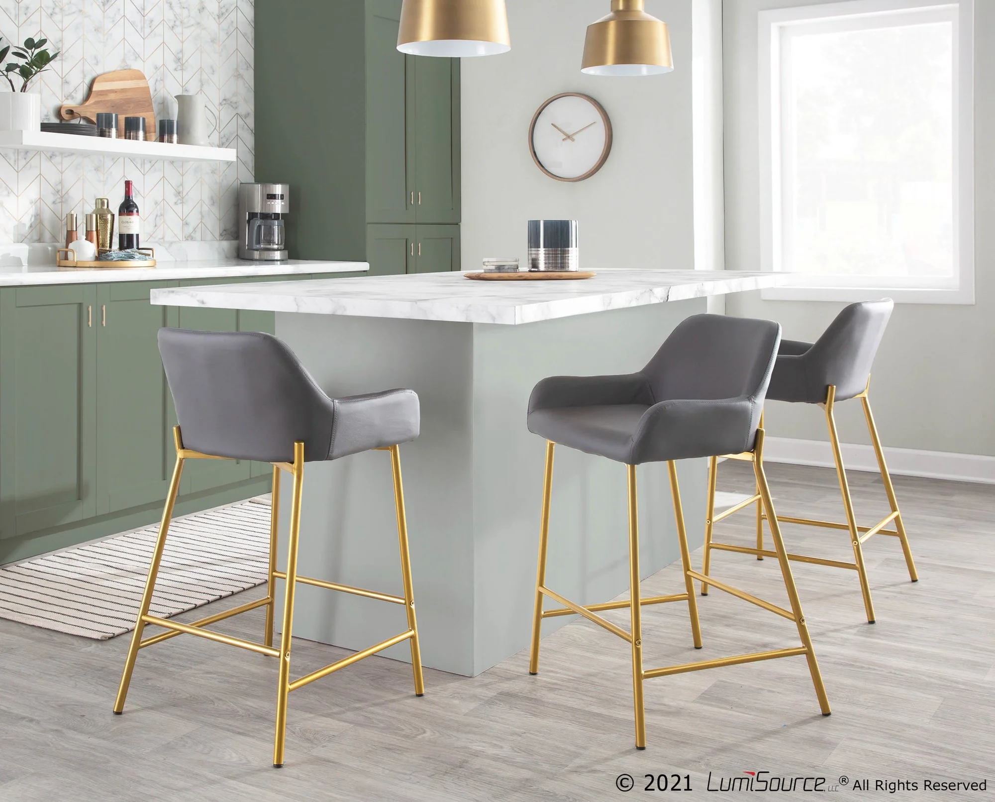Daniella Fixed-Height Counter Stool - Set of 2 Cream By LumiSource - B24-DNLA2 AUPUCAM2 - Image 15