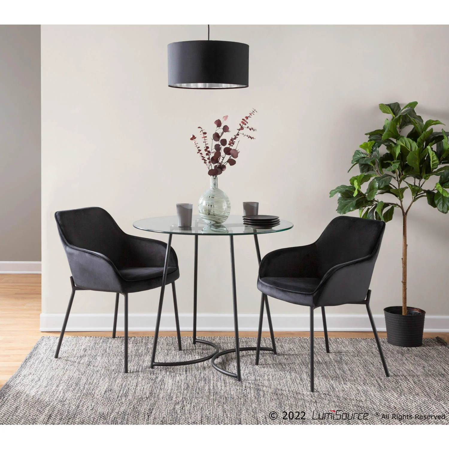 Daniella Dining Chair - Set of 2 Black By LumiSource