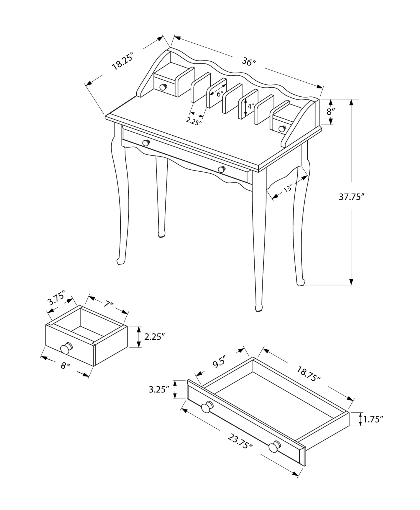 Dark Cherry Desk By Homeroots - Image 7