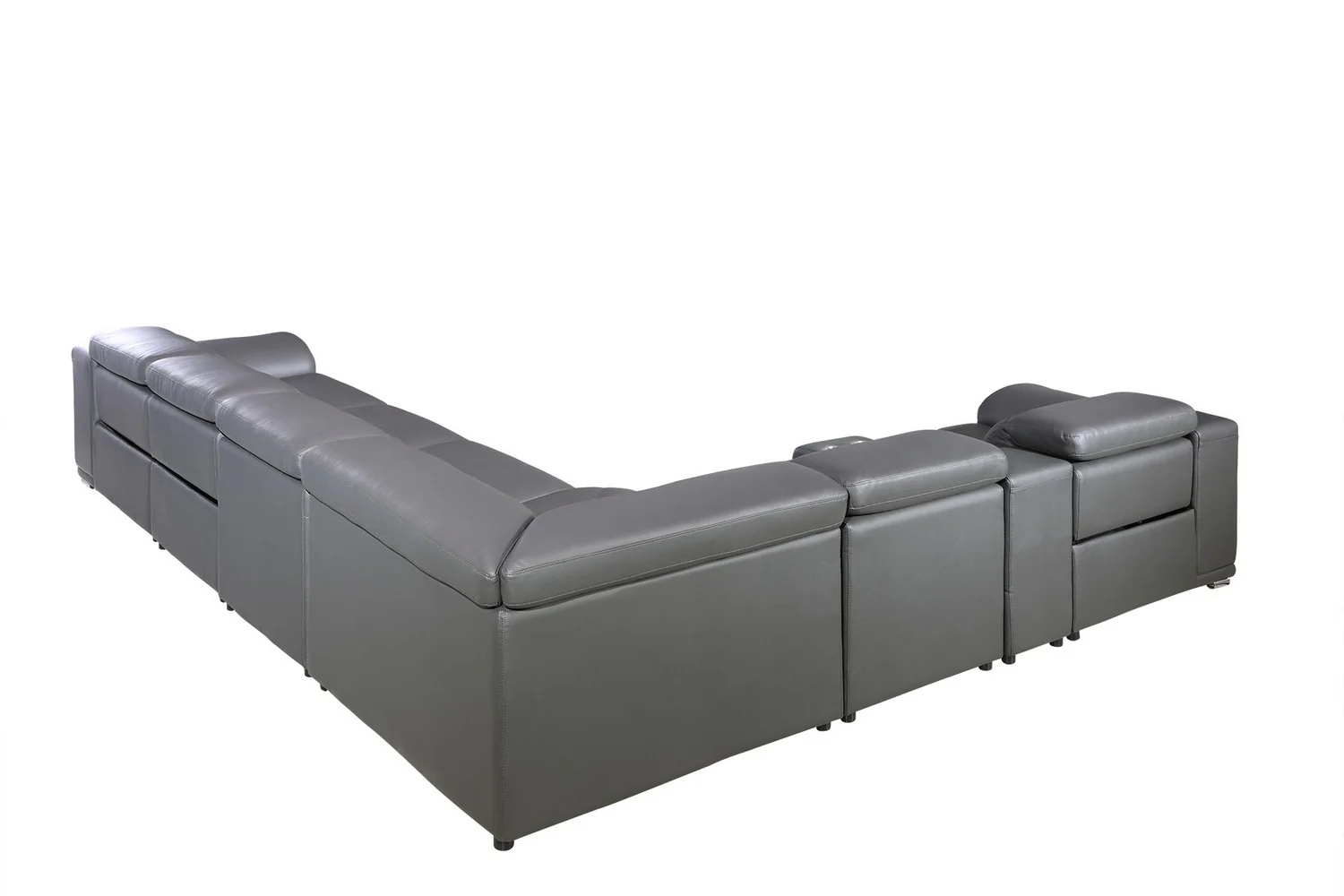 Dark Grey Power Reclining 8PC Sectional By Homeroots - 366360 - Image 3