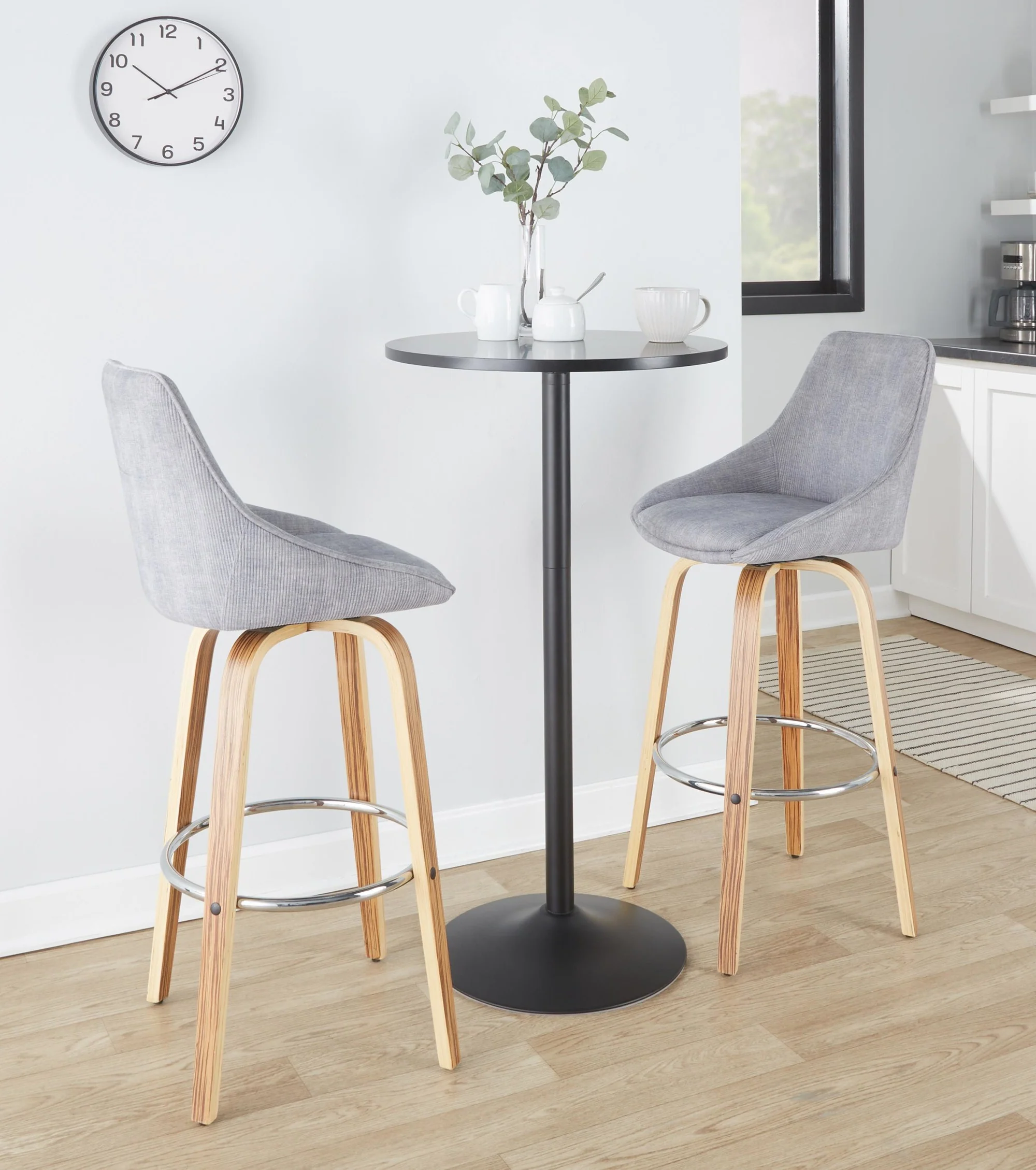 Diana Fixed-Height Barstool - Set of 2 Blue By LumiSource
