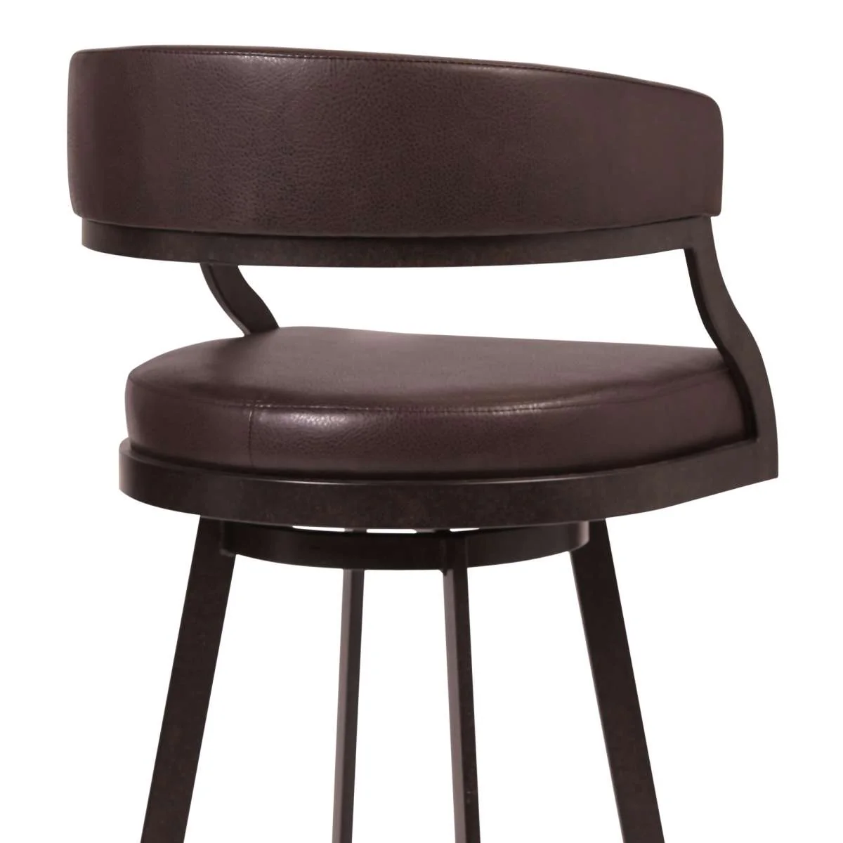 Dione 30" Bar Height Barstool in Auburn Bay and Brown Faux Leather By Armen Living - Image 3