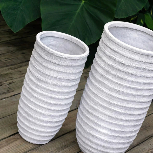 Dolma Tall Ant White, Set 2 Planter By Gold Leaf Design Group