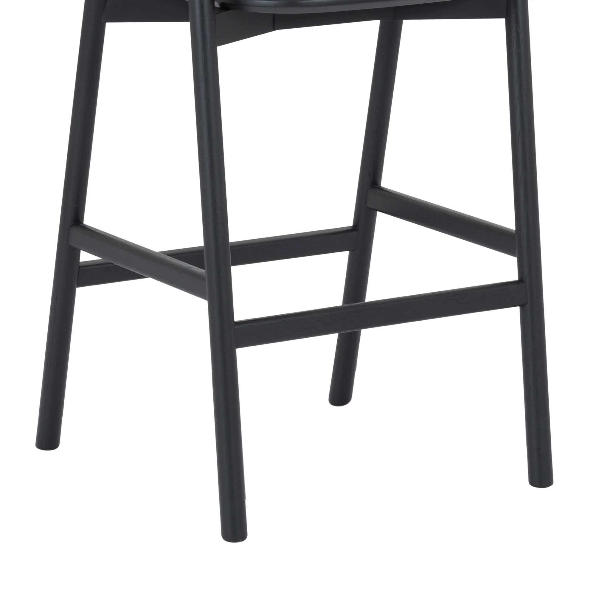 Echo Black Oak Wood and Faux Leather Counter Stool By Armen Living - Image 11