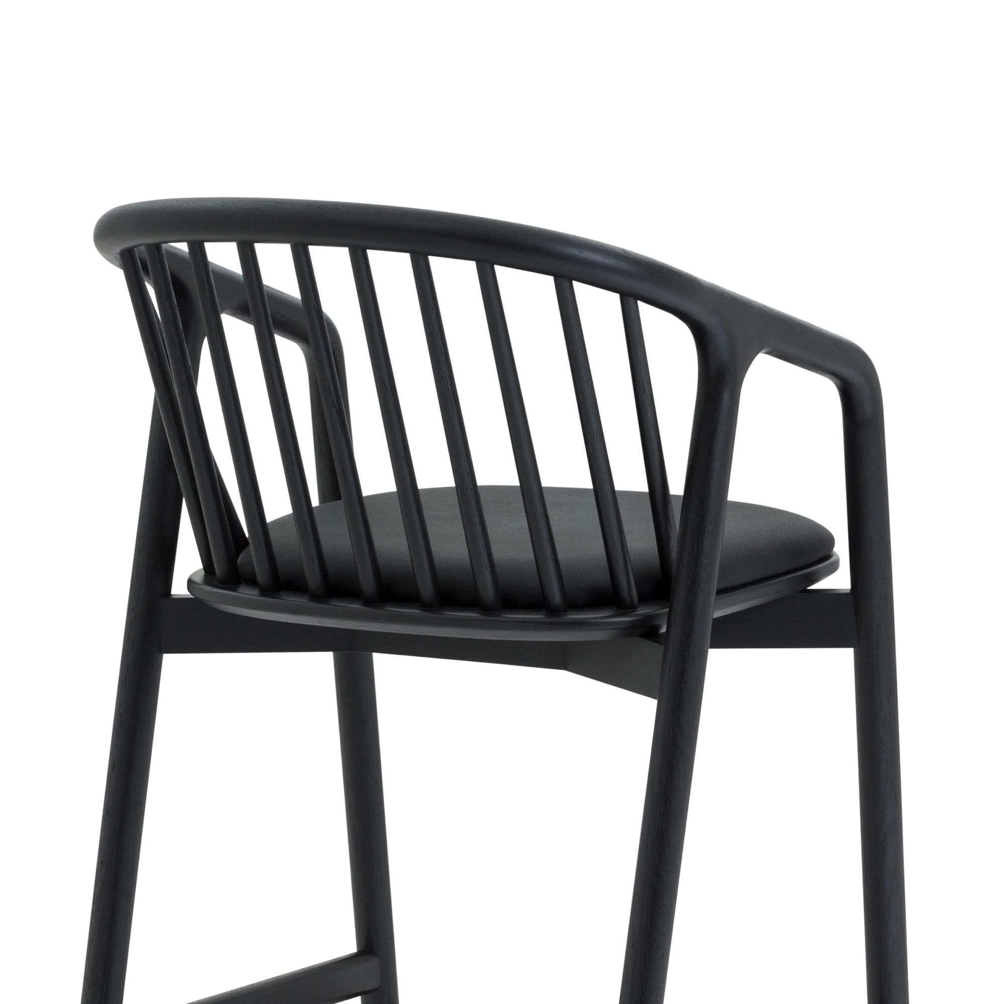Echo Black Oak Wood and Faux Leather Counter Stool By Armen Living - Image 7