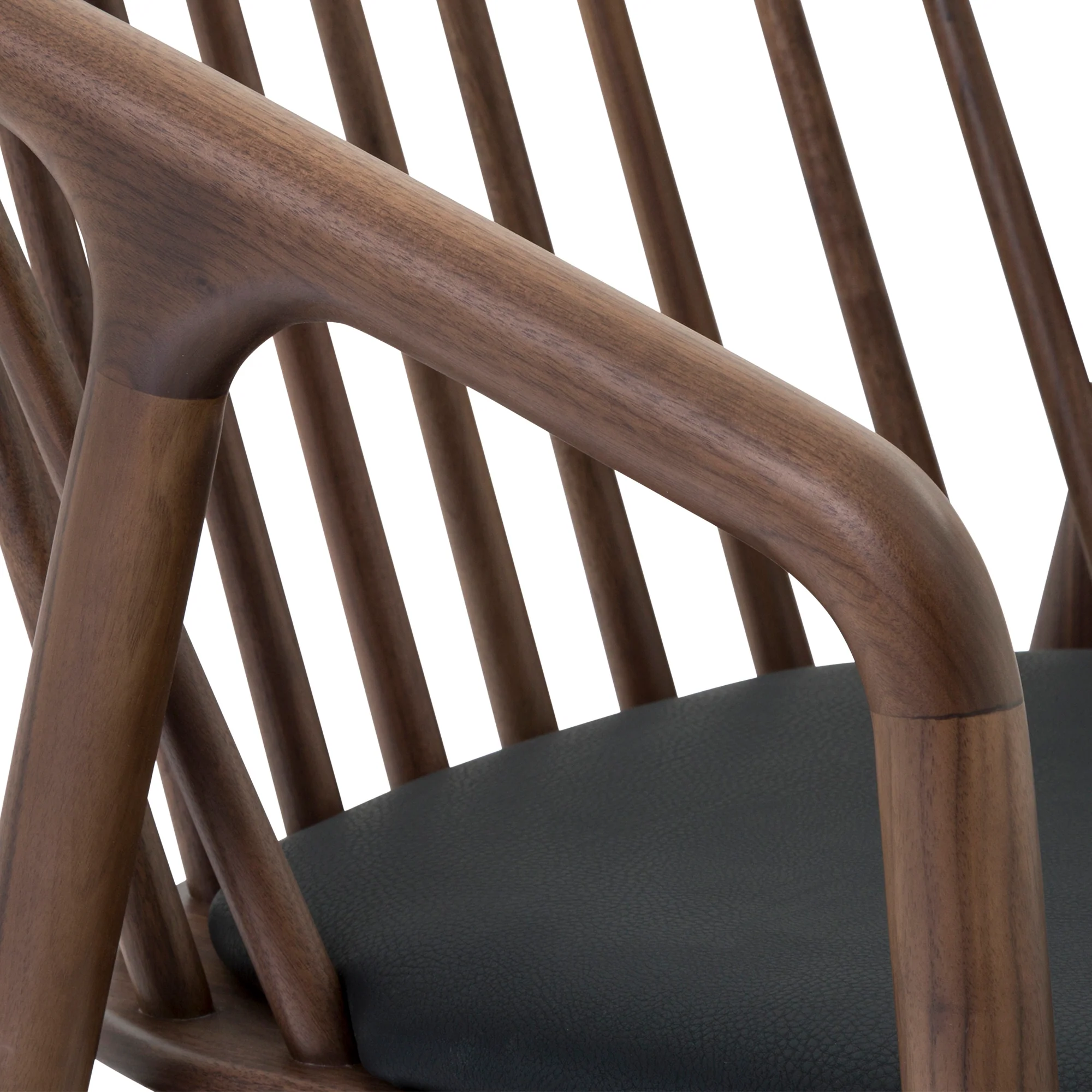 Echo Walnut Wood and Black Faux Leather Counter Stool By Armen Living - Image 8