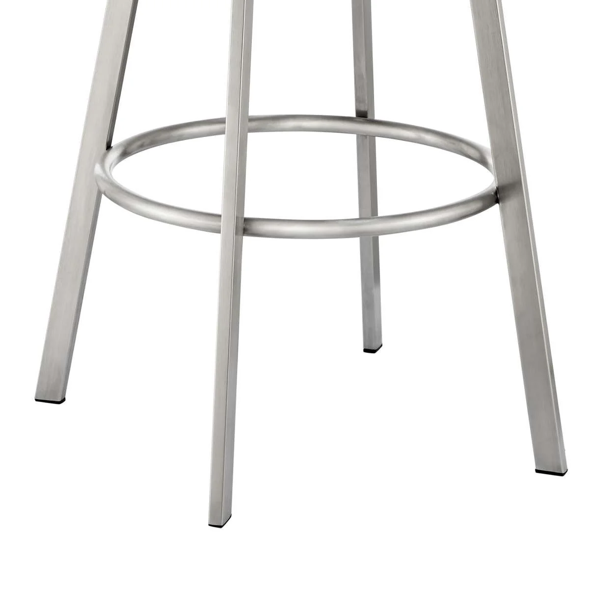 Eleanor 30" Swivel Bar Stool in Brushed Stainless Steel with Gray Faux Leather By Armen Living - Image 6