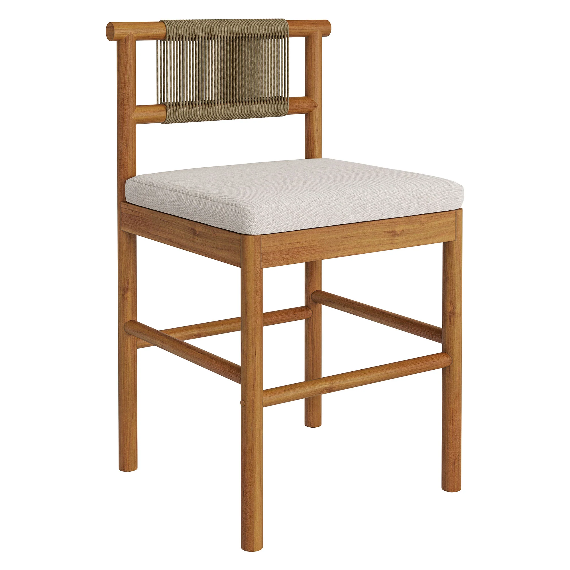 Eleni Outdoor Patio Teak Wood Counter Stools Set of 2 by Modway - Image 2