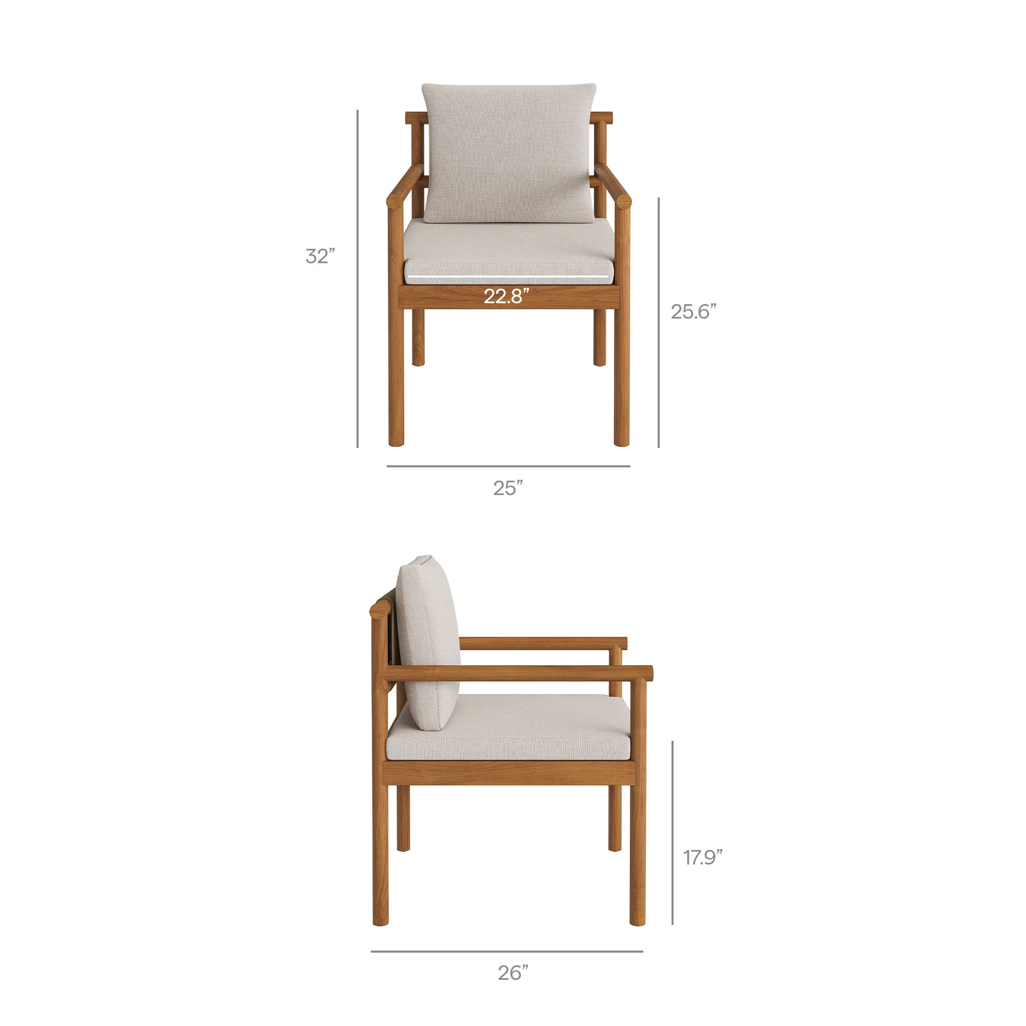 Eleni Outdoor Patio Teak Wood Rope Dining Chair by Modway - Image 9