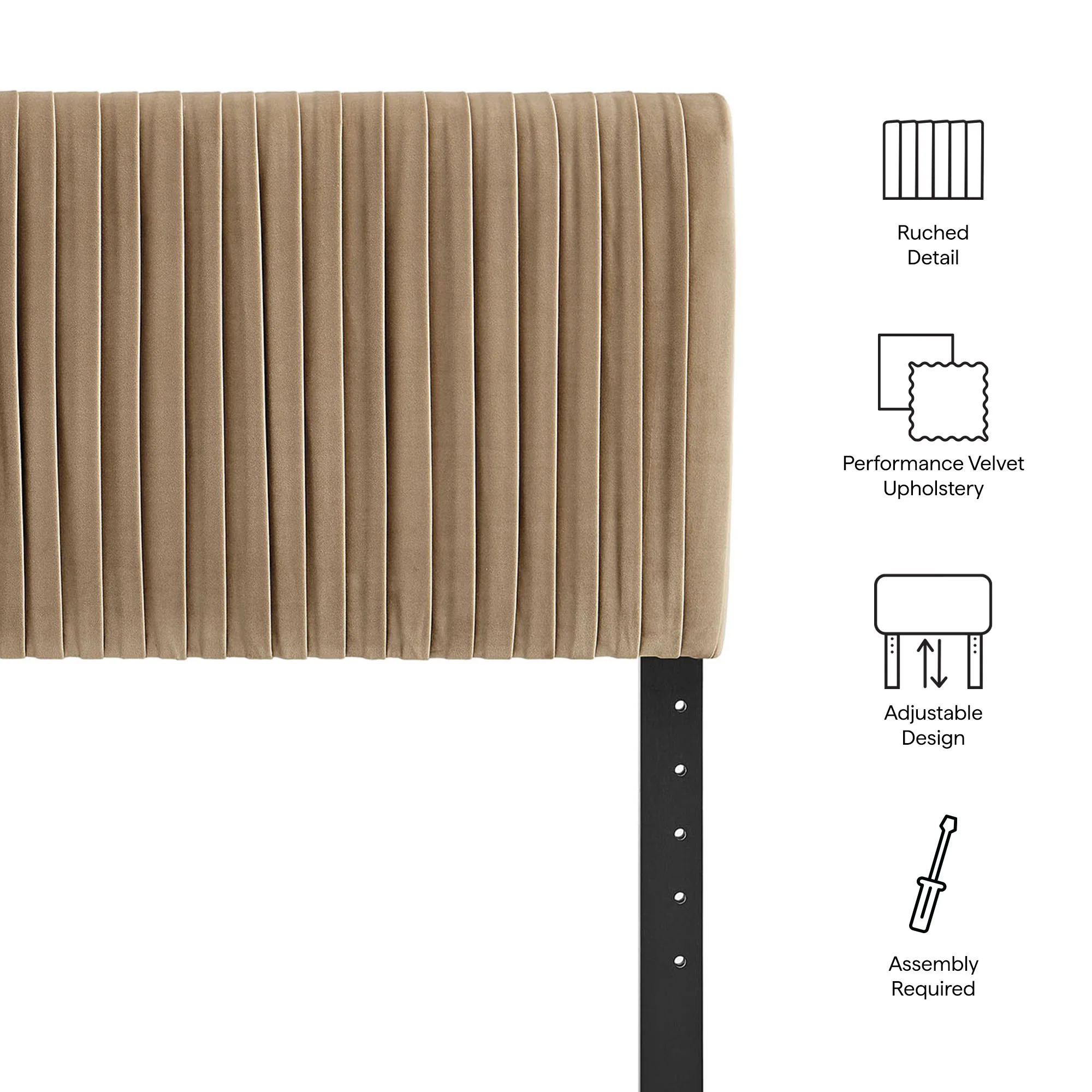 Eloise Stain-Resistant Performance Velvet Queen Headboard by Modway - Image 23
