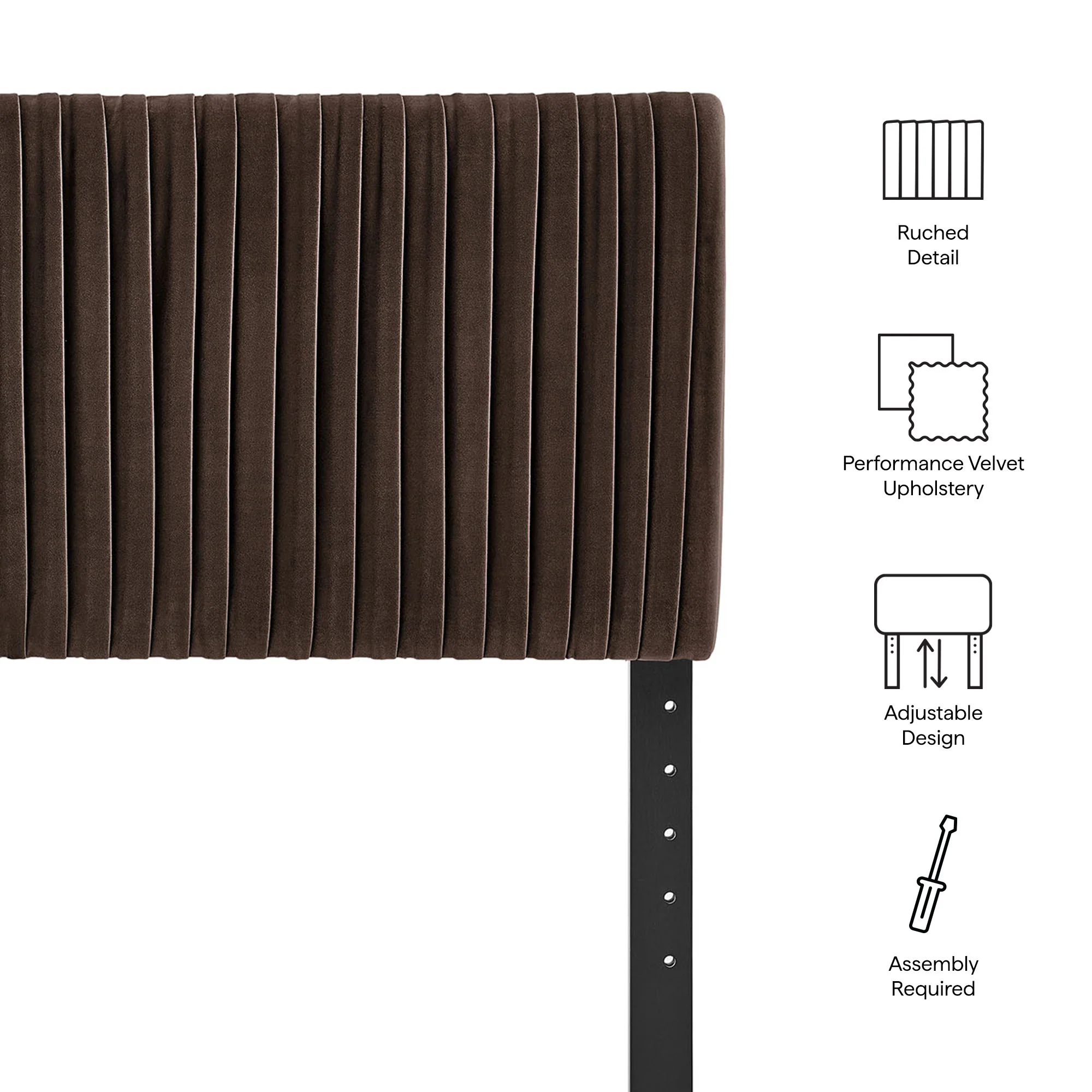 Eloise Stain-Resistant Performance Velvet Queen Headboard by Modway - Image 7