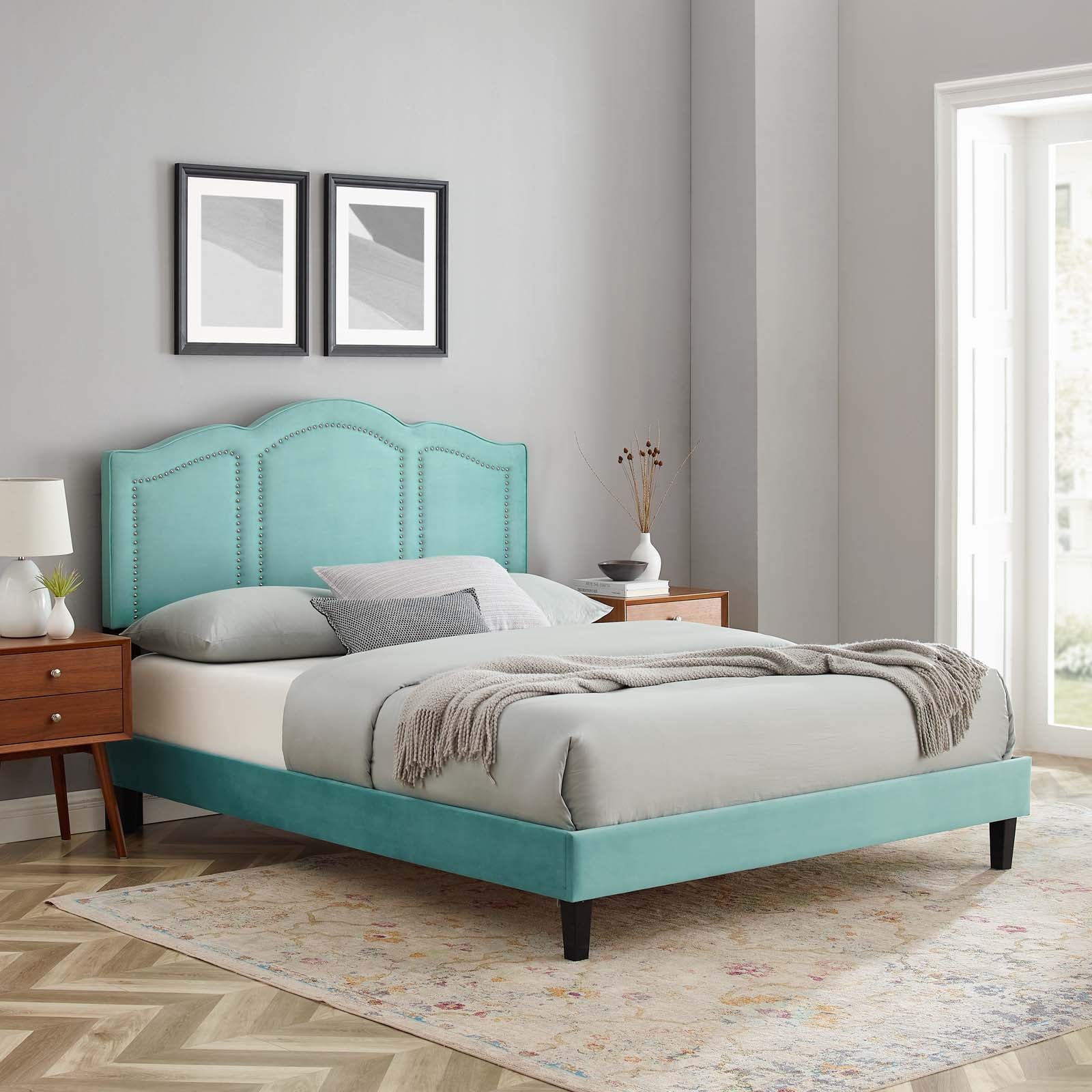 Emerson Performance Velvet Queen Platform Bed By Modway - MOD-6579 - Image 45