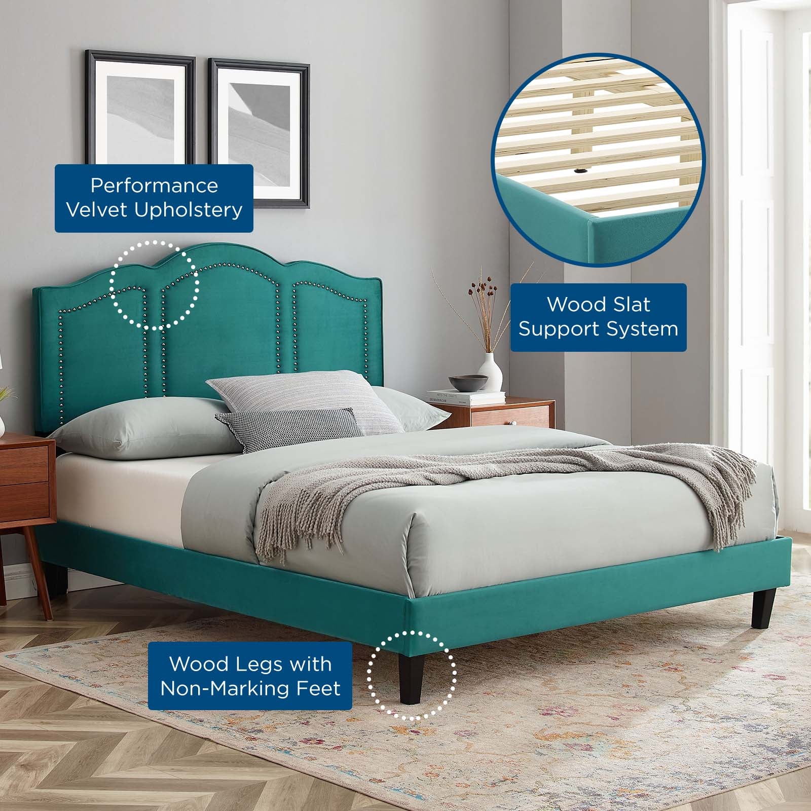 Emerson Performance Velvet Twin Platform Bed By Modway - MOD-6849 - Image 82