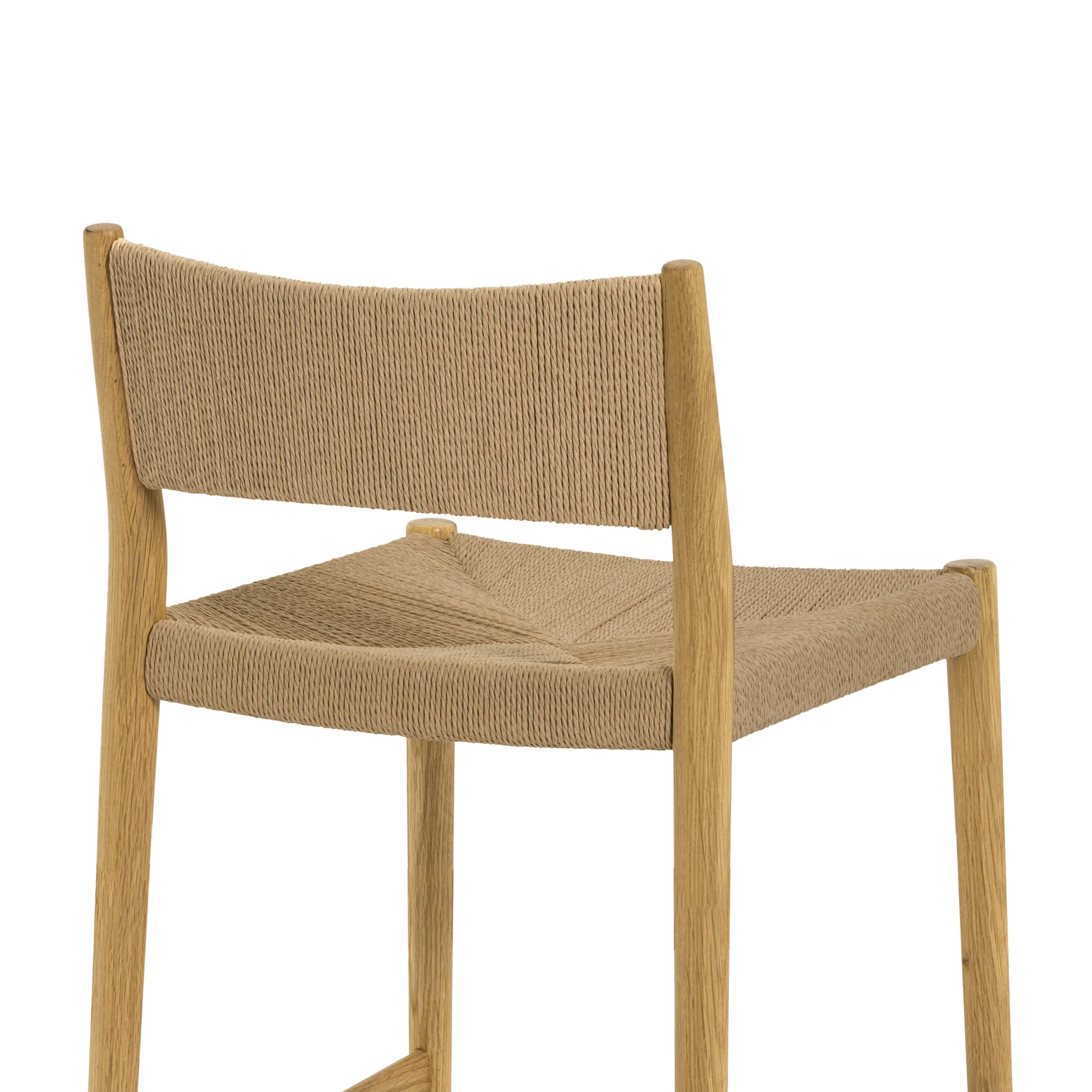 Erie Black Woven Paper Cord and Wood Bar Stool By Armen Living - Image 18