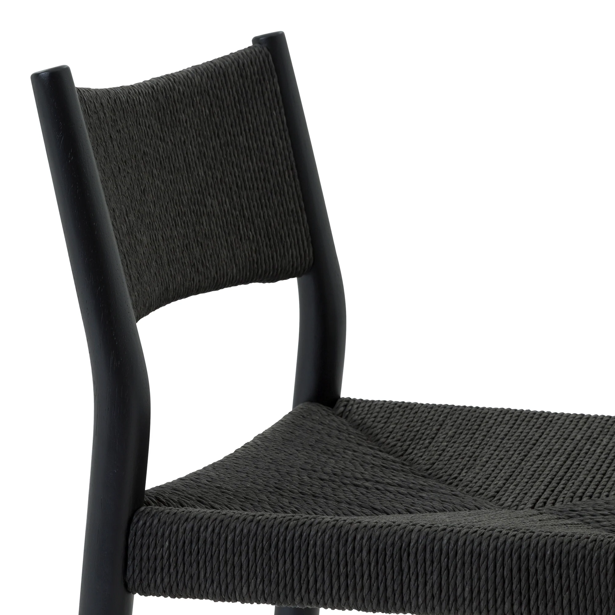 Erie Black Woven Paper Cord and Wood Counter Stool By Armen Living - Image 8