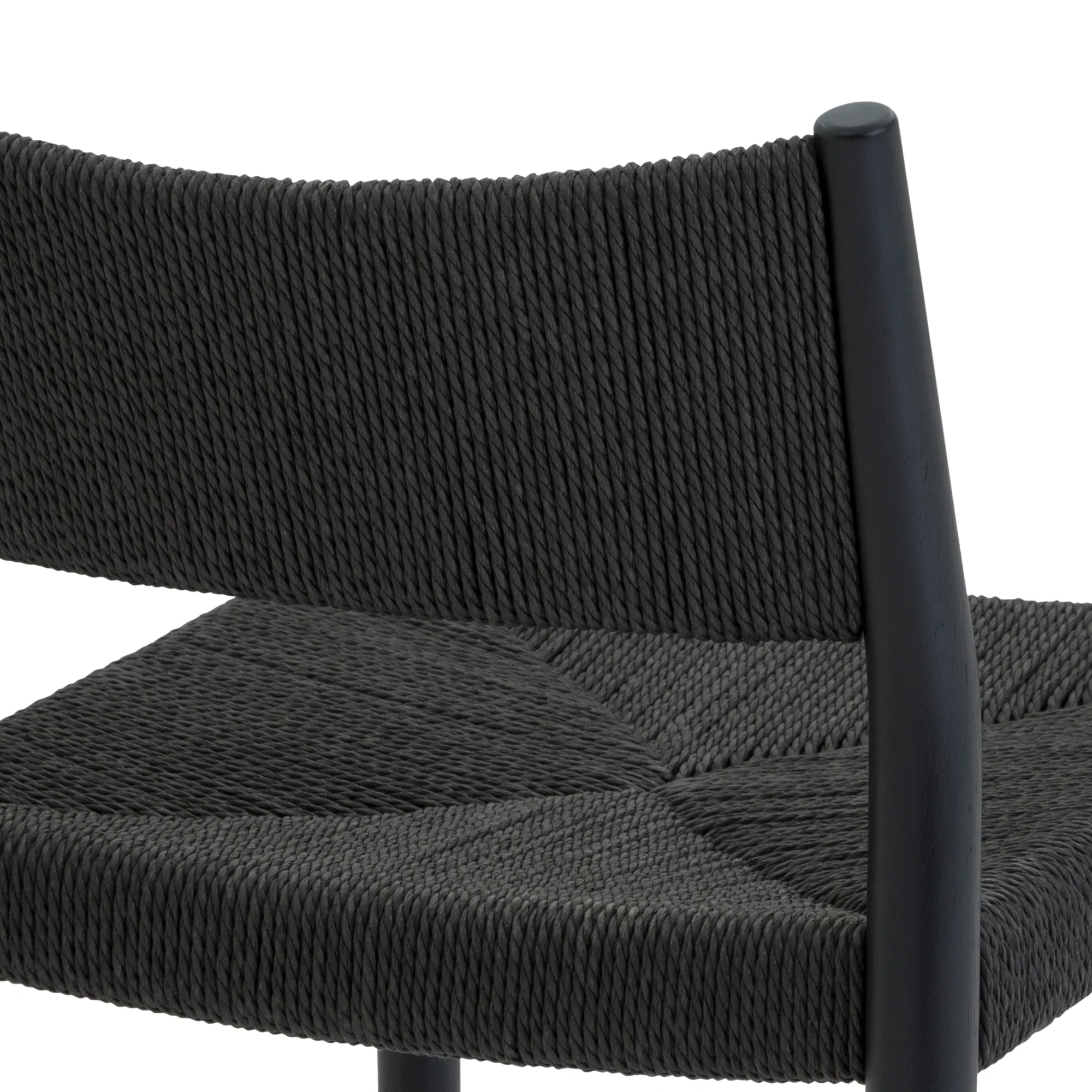 Erie Black Woven Paper Cord and Wood Counter Stool By Armen Living - Image 9