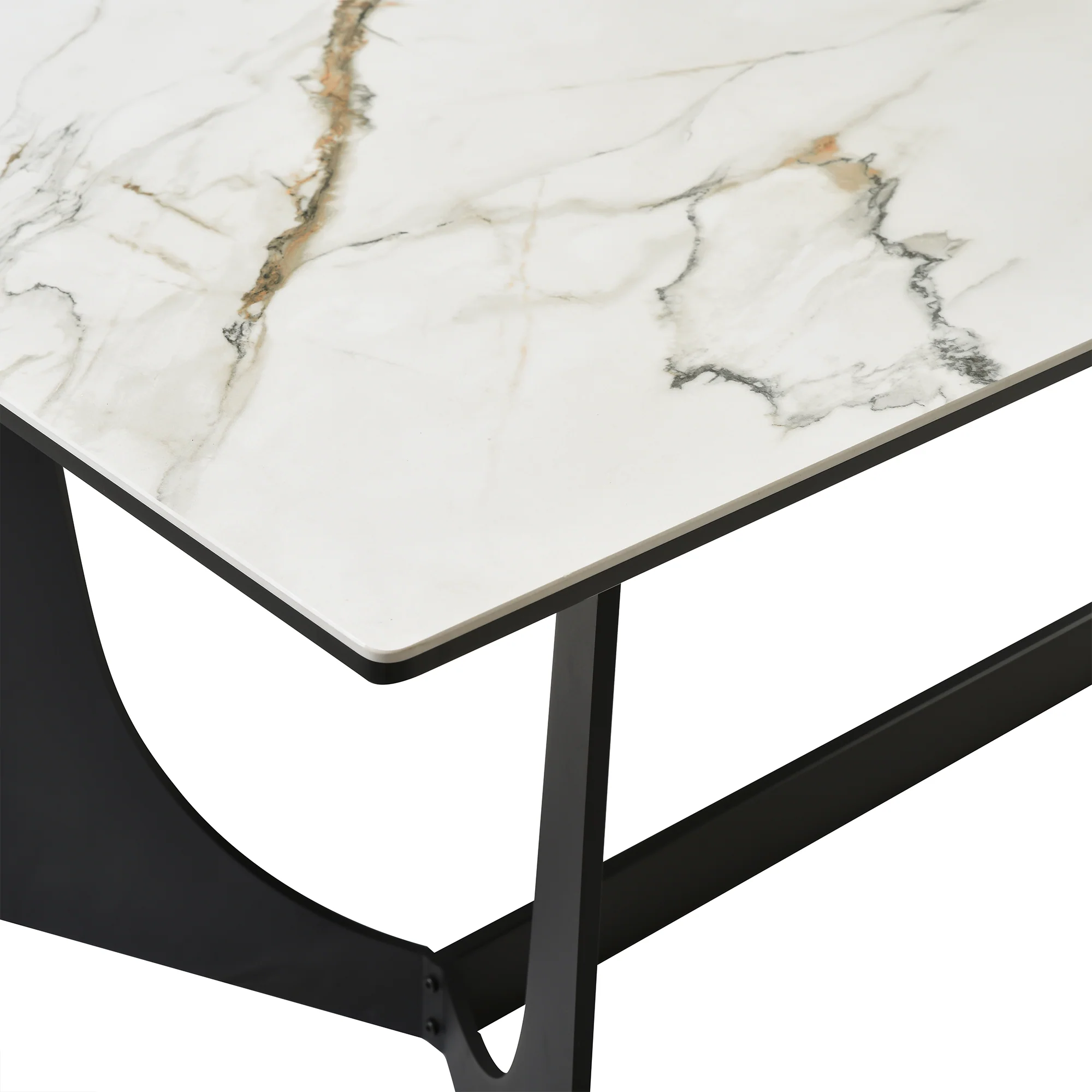 Esme Dining Table in Stone and Metal By Armen Living - Image 8