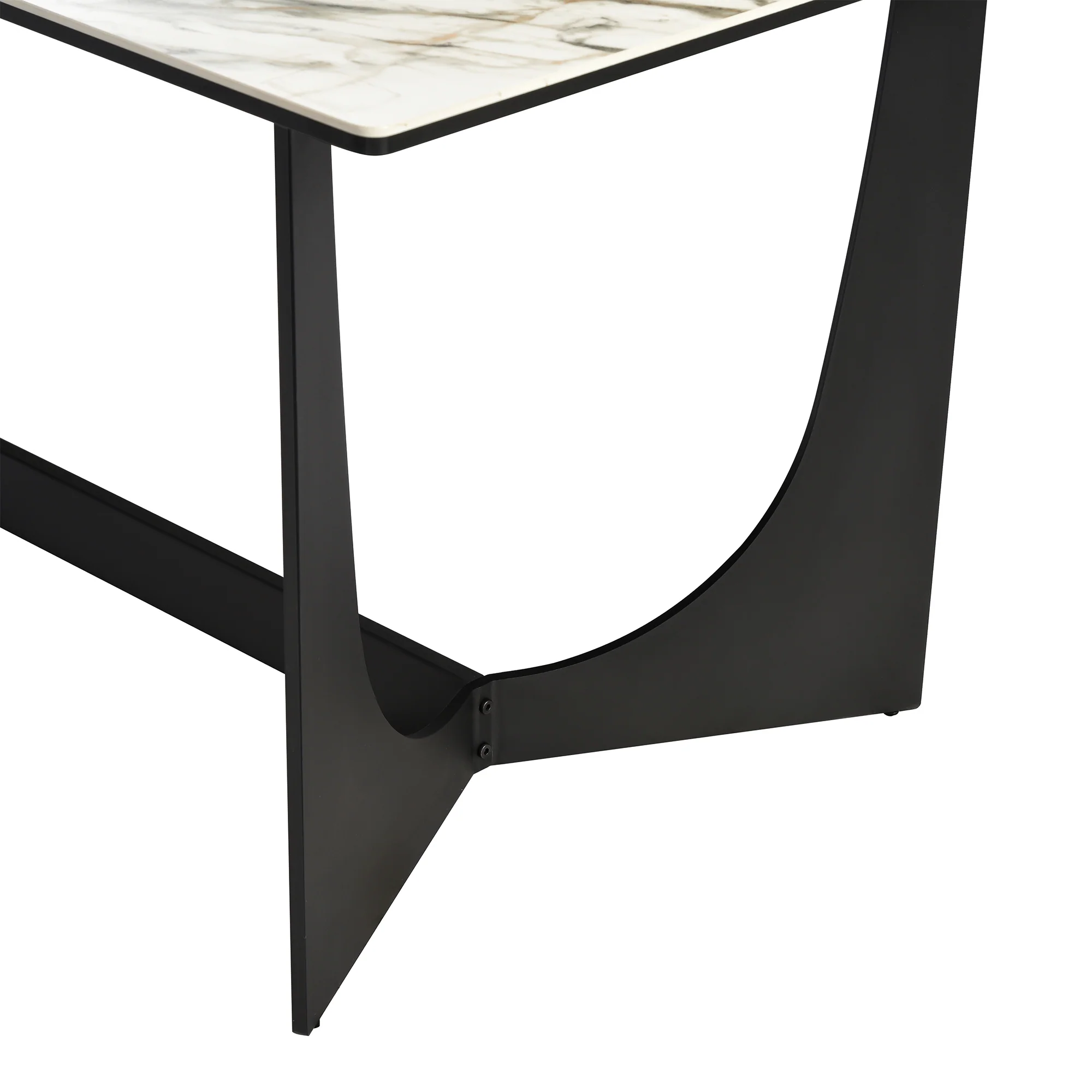 Esme Shilo 7 Piece Dining Set Taupe with Gray Faux Leather Chairs By Armen Living - Image 8