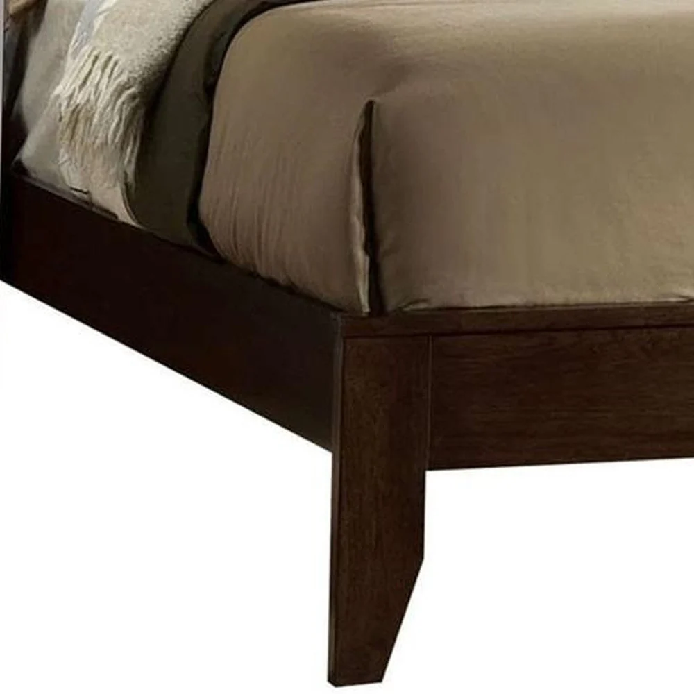 Espresso Rubber And Tropical Wood King Bed By Homeroots - Image 4