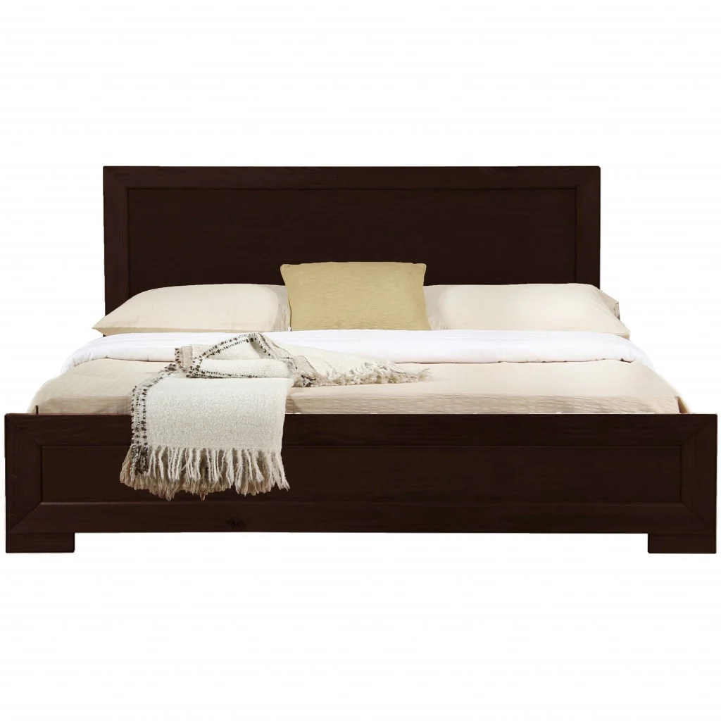 Espresso Wood Full Platform Bed By Homeroots - 397116 - Image 2