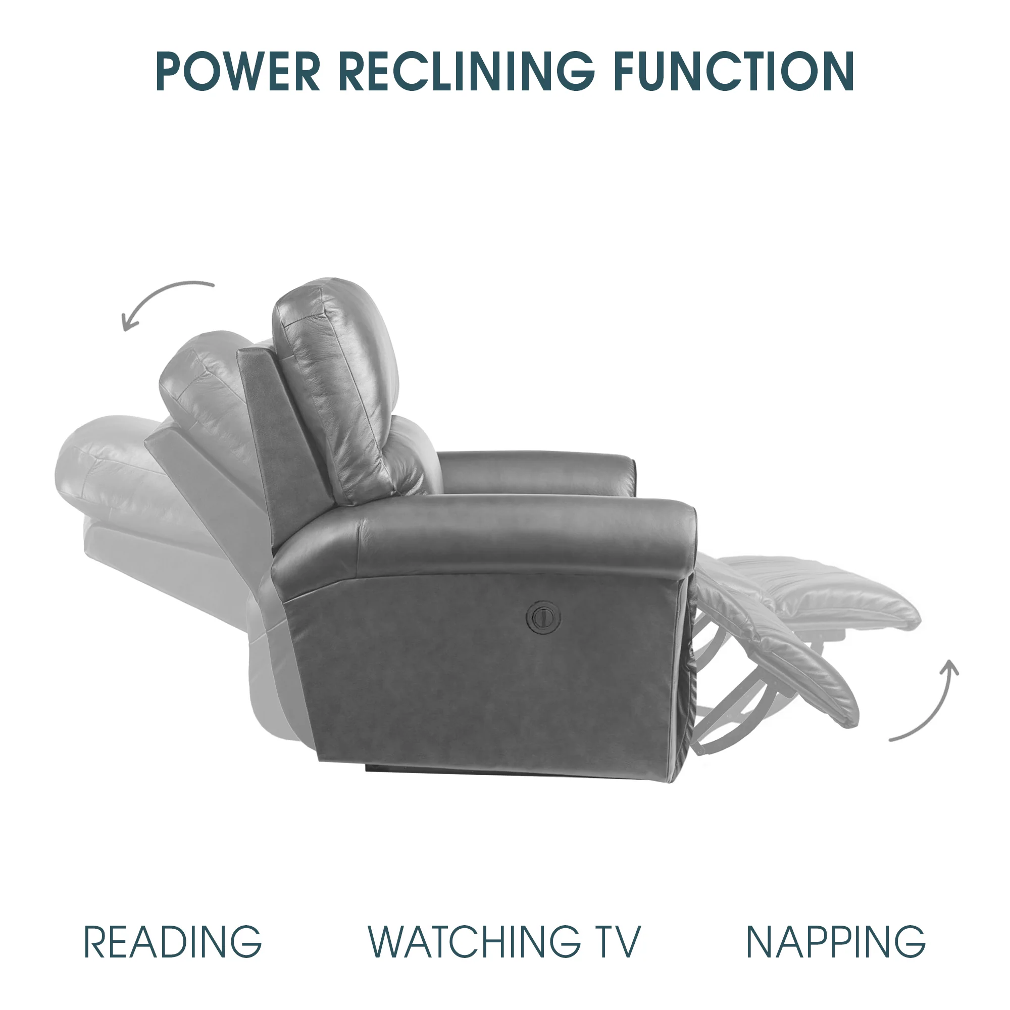 Estelle Power Loveseat in Gunmetal Fabric By Armen Living - Image 9
