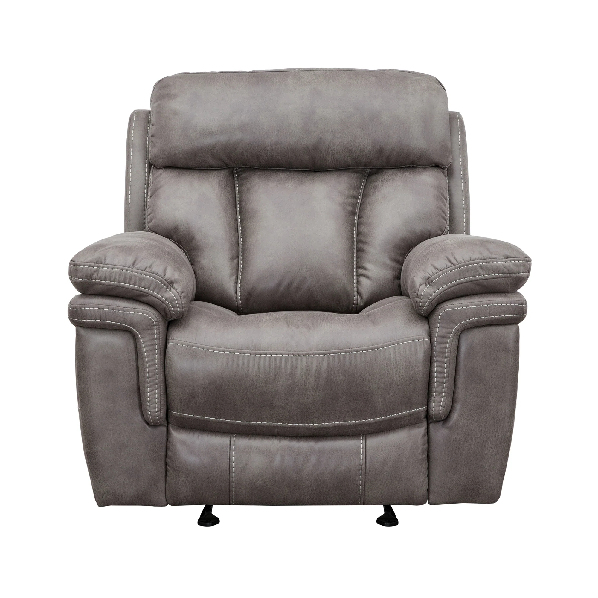 Estelle Power Reclining 2 Piece Sofa and Recliner Set in Gunmetal Fabric By Armen Living - Image 10