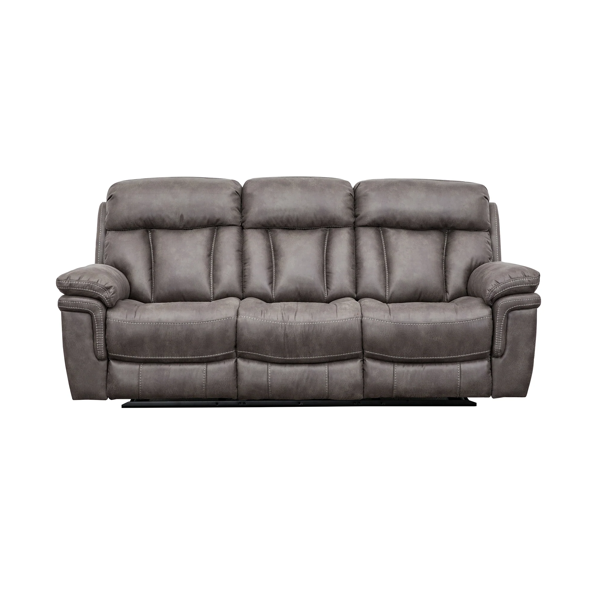 Estelle Power Reclining Sofa in Gunmetal Fabric By Armen Living - Image 4