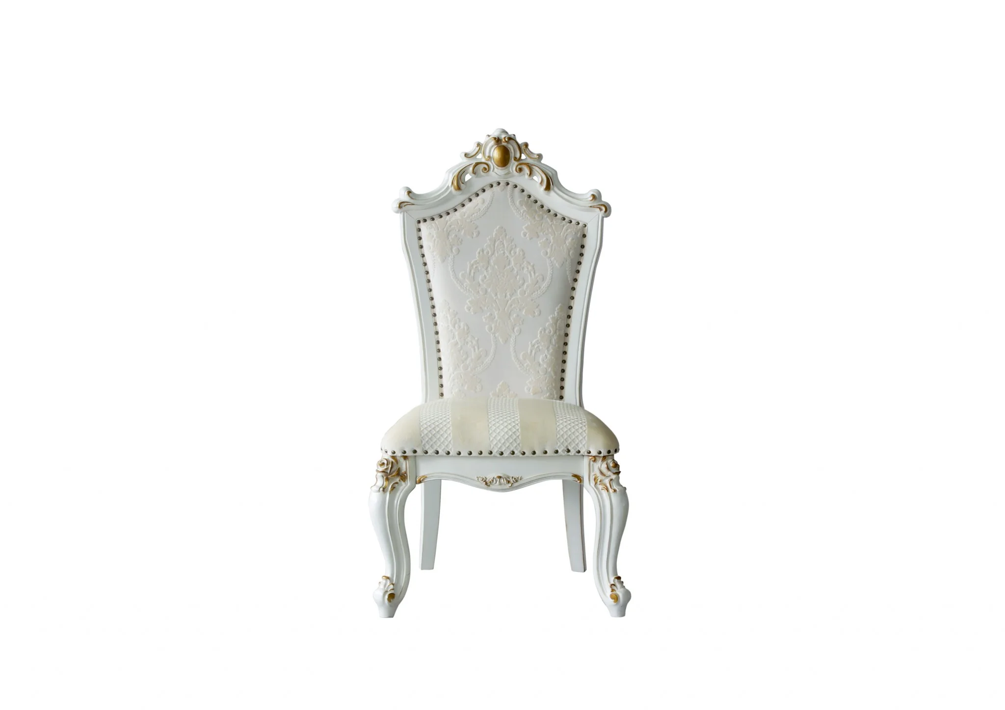 FauLeather Antique Pearl Wood Finish Seat Side Chair Set By Homeroots