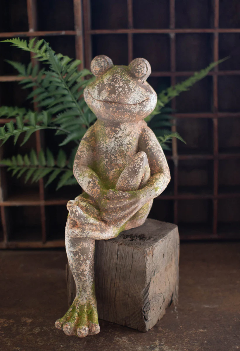 Faux Concrete Frog - Small By Kalalou