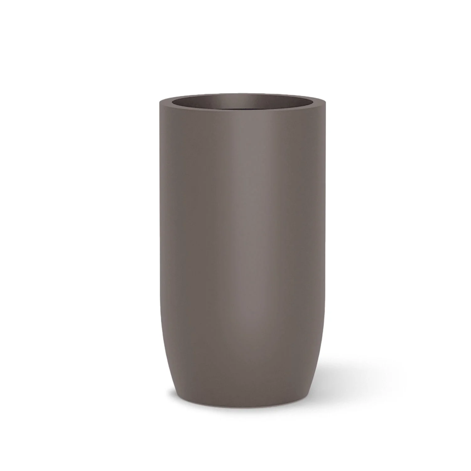 Fiberglass: Barrel 32.6"H Planter, Gunmetal Metallic Satin By Gold Leaf