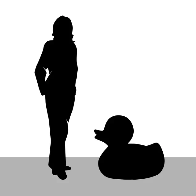 Fiberglass UV  Duck Outdoor Sculpture, Dill Gre By Gold Leaf Design Group - Image 2