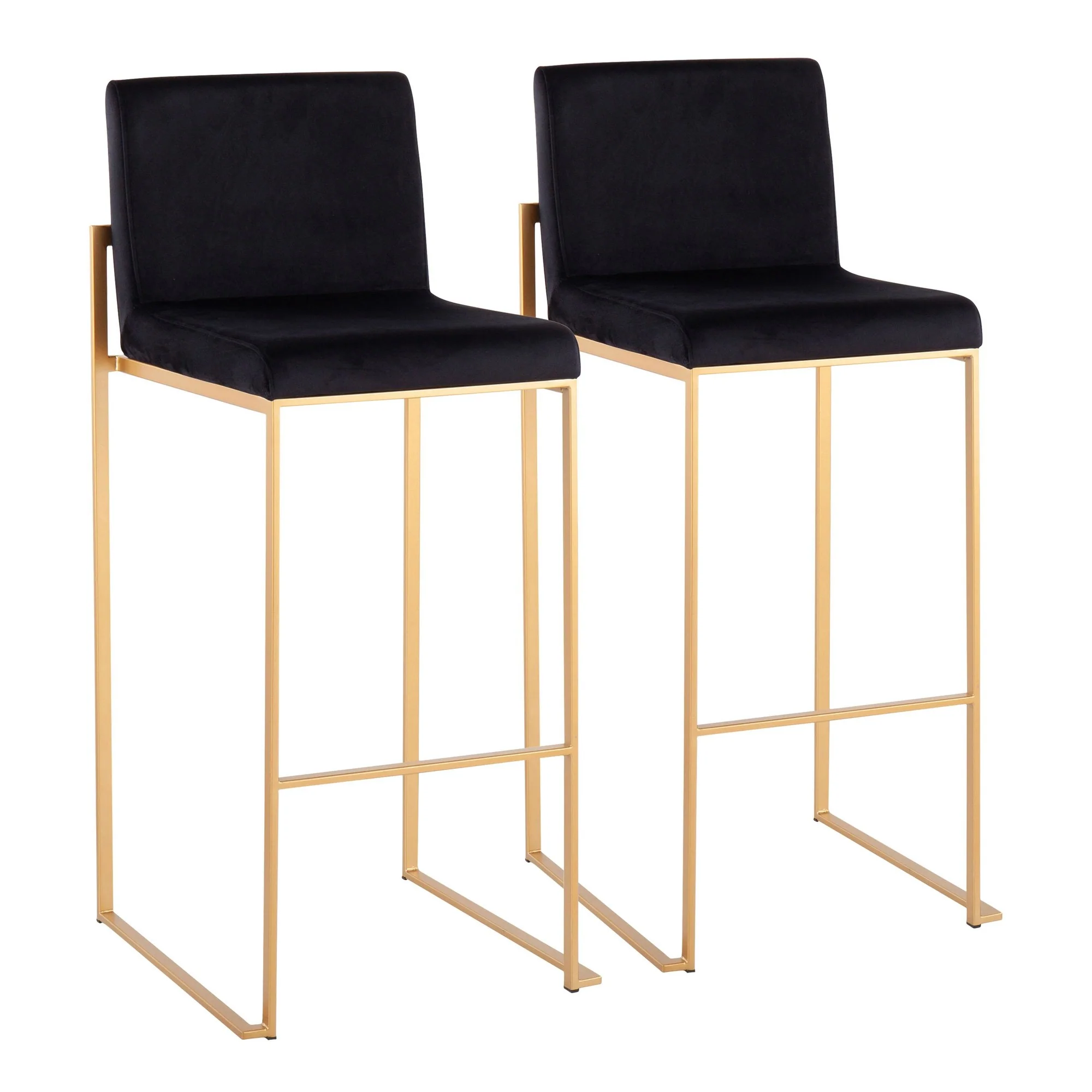 Fuji High Back Barstool - Set of 2 Black By LumiSource - B30-FUJIHB AUVBK2