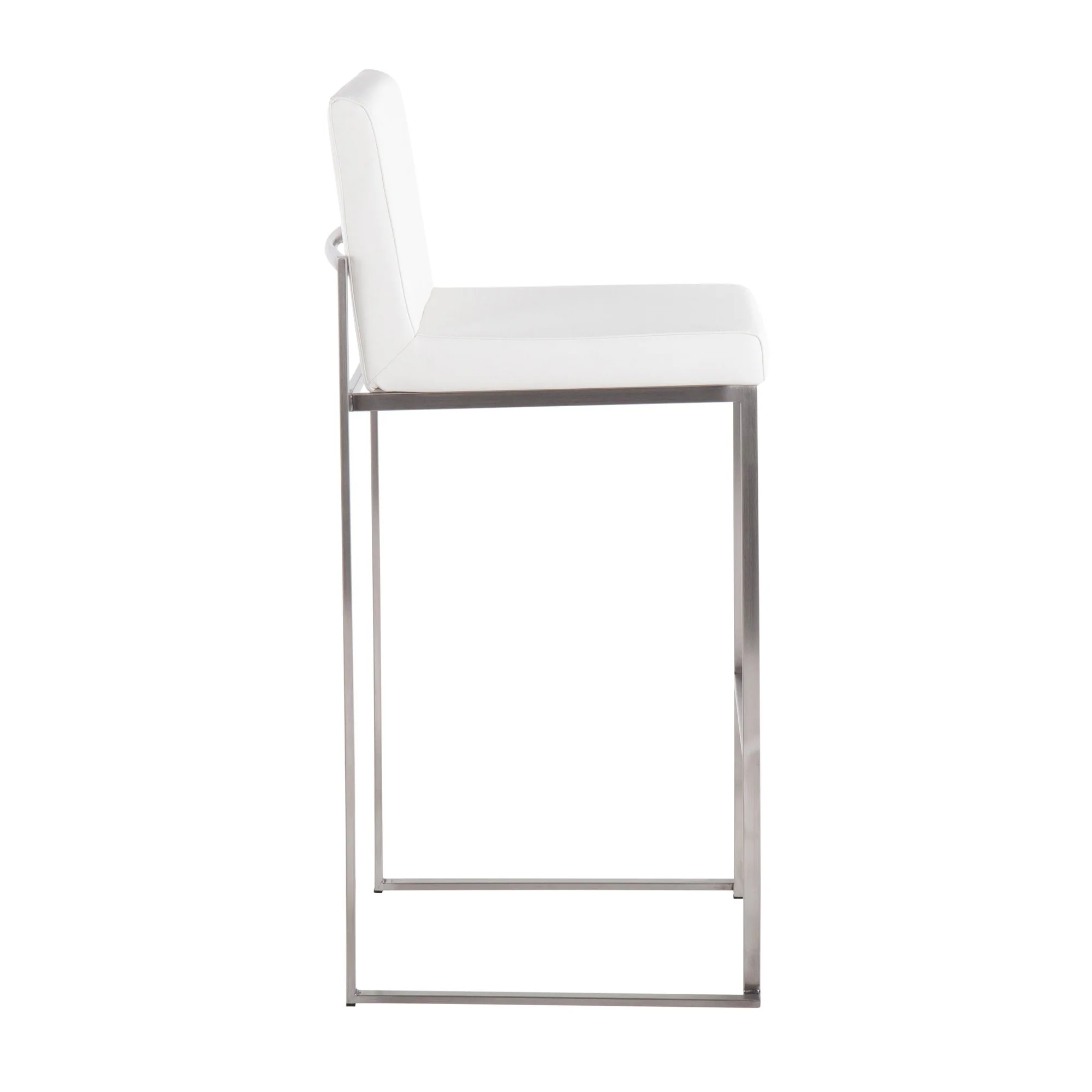 Fuji High Back Barstool - Set of 2 Gold Steel, Black PU By LumiSource - Image 28