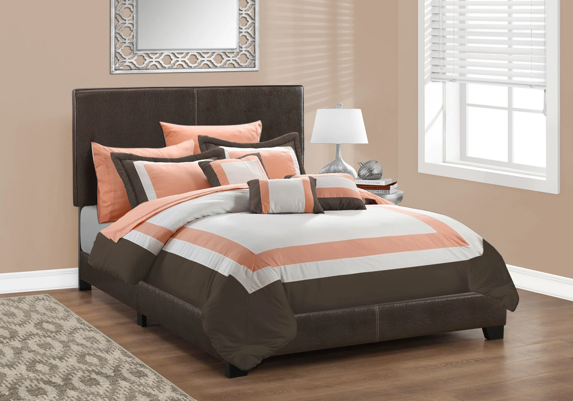 Full Size Rich Dark Brown Leather Look Bed By Homeroots
