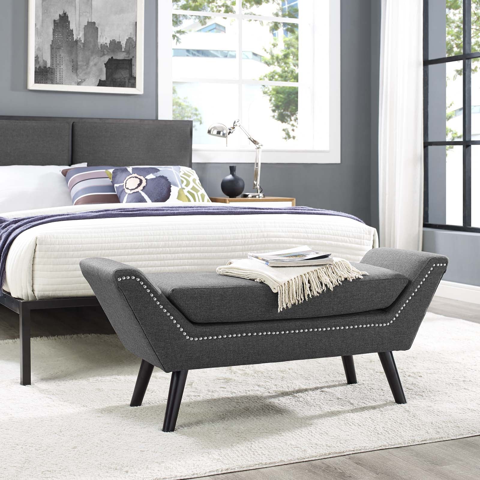 Gambol Upholstered Fabric Bench By Modway - EEI-2575