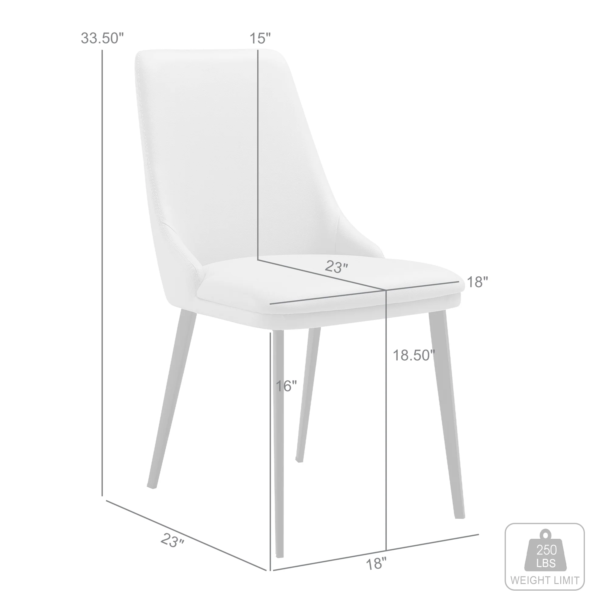 Genesis Upholstered Dining Chair in Beige Faux Leather with Black Metal Legs - Set of 2 By Armen Living - Image 10
