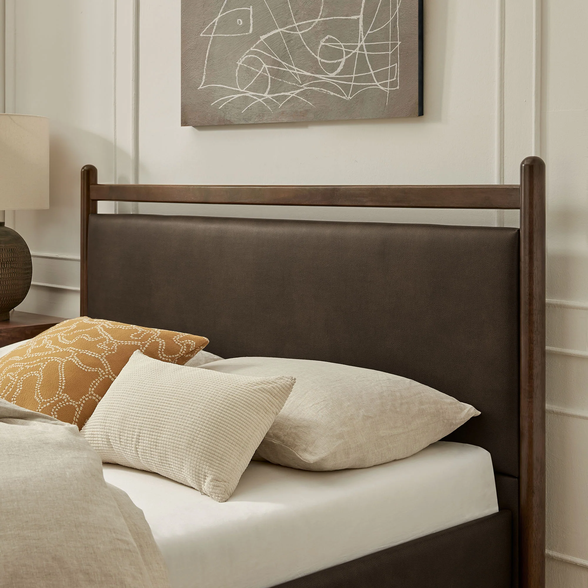 Ginny Queen Size Vegan Leather Platform Bed Frame by Modway - Image 16
