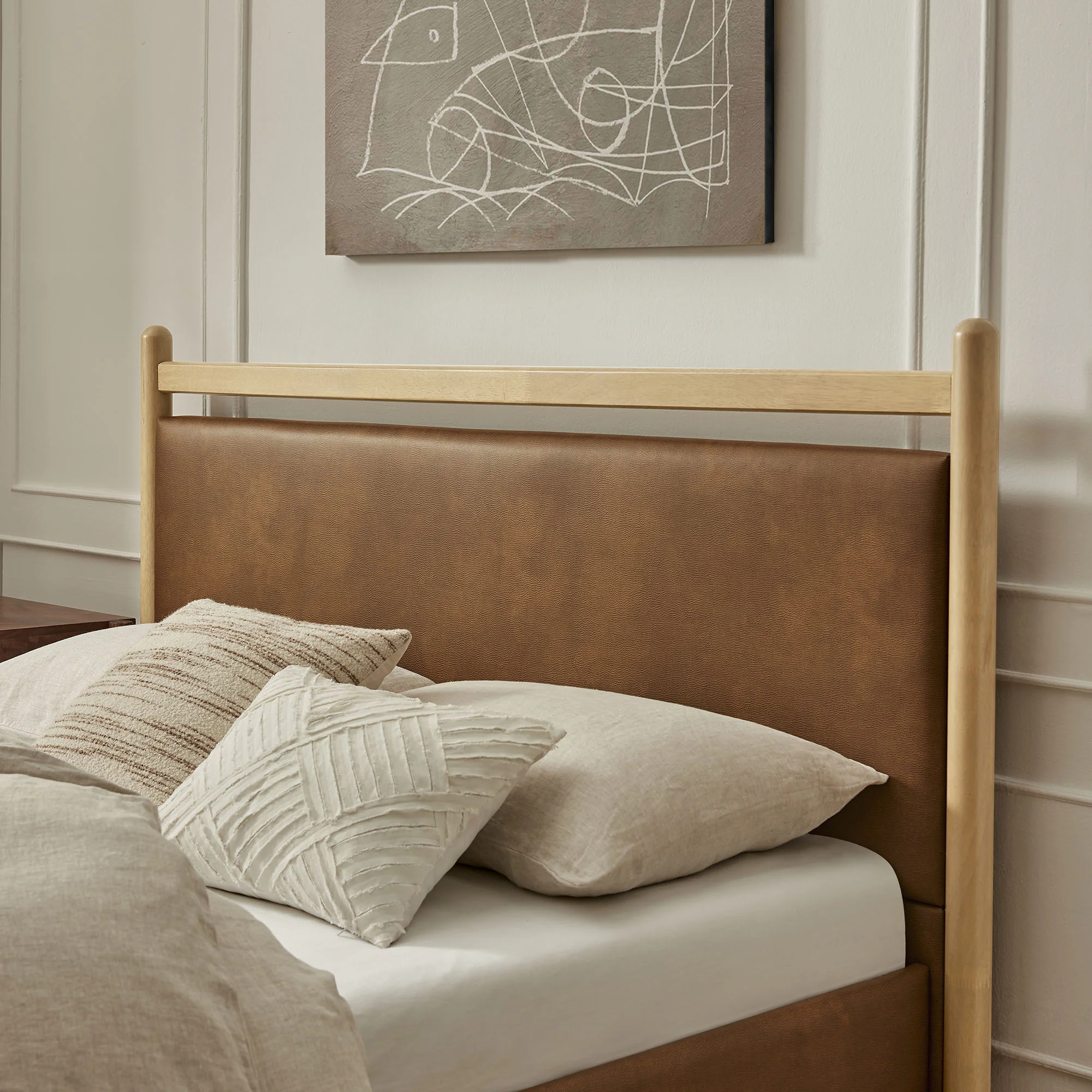 Ginny Queen Size Vegan Leather Platform Bed Frame by Modway - Image 6