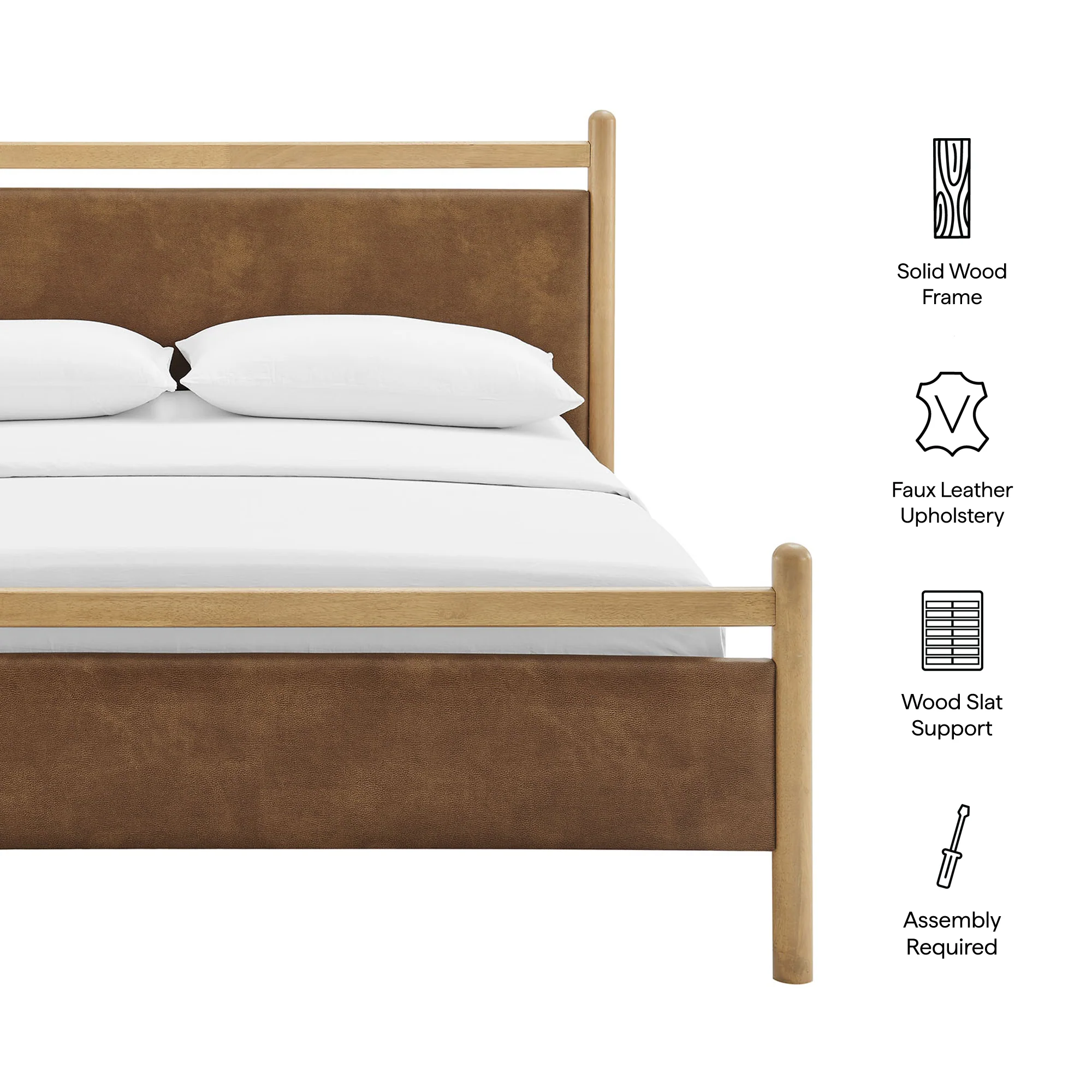 Ginny Queen Size Vegan Leather Platform Bed Frame by Modway - Image 8