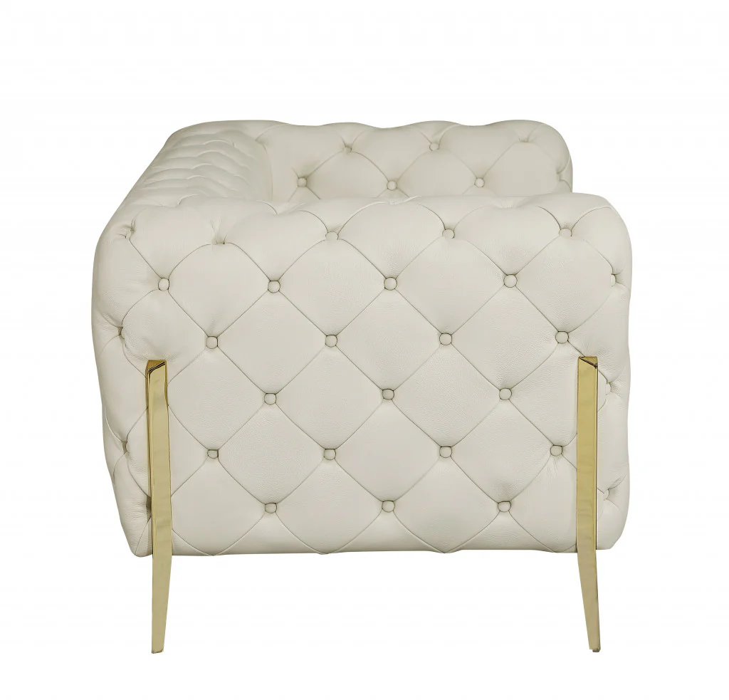 Glam Black and Chrome Tufted Leather Armchair By Homeroots - Image 15