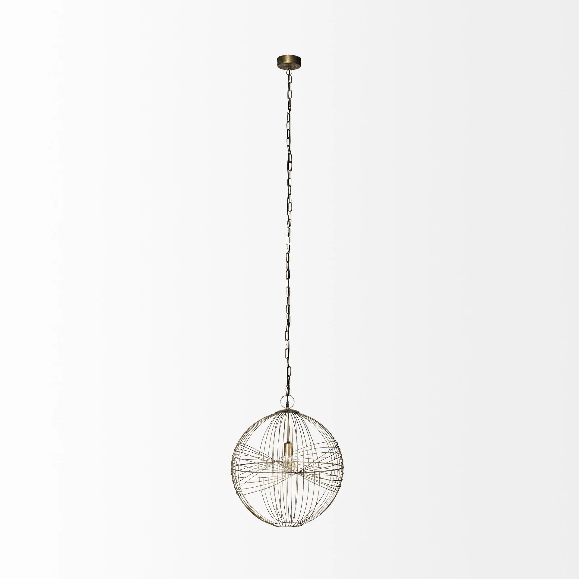 Gold Metal Globe Hanging Light By Homeroots