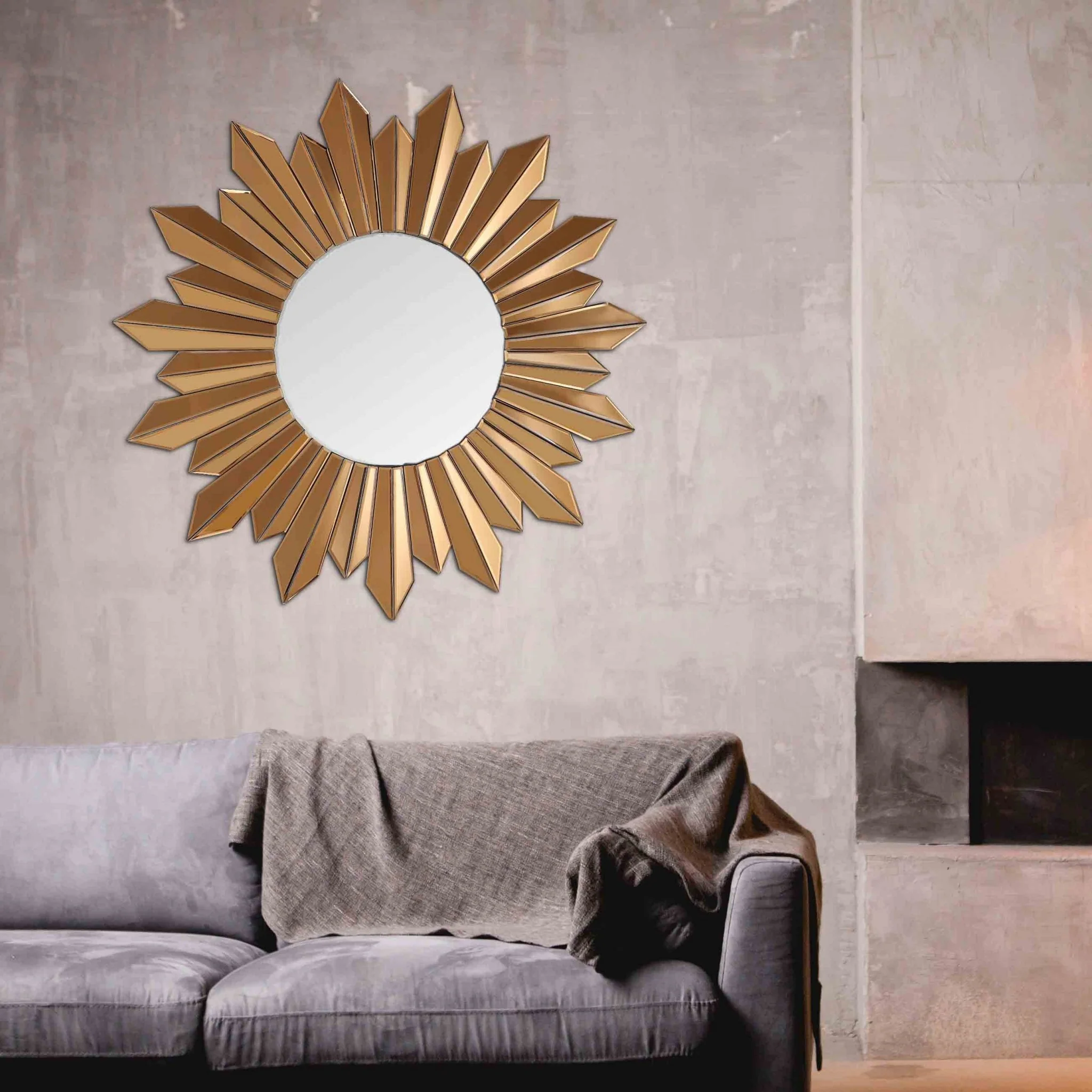 Golden Sun Accent Mirror By Homeroots