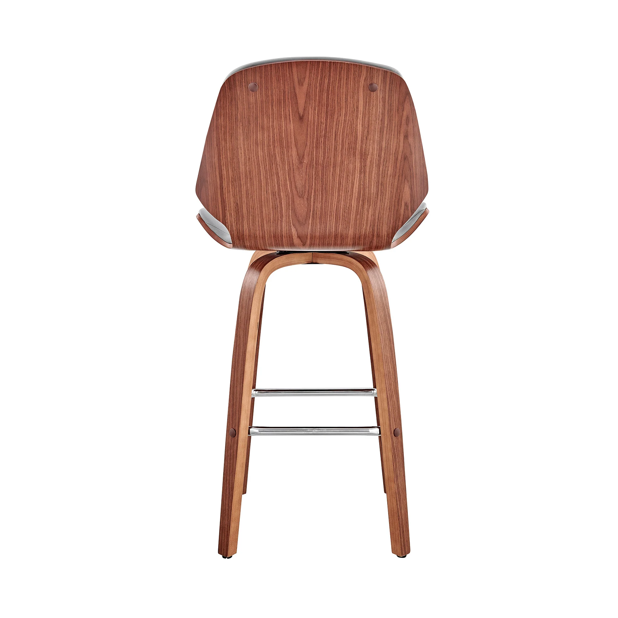 Gray And Brown Swivel Counter Height Bar Chair By Homeroots - Image 7