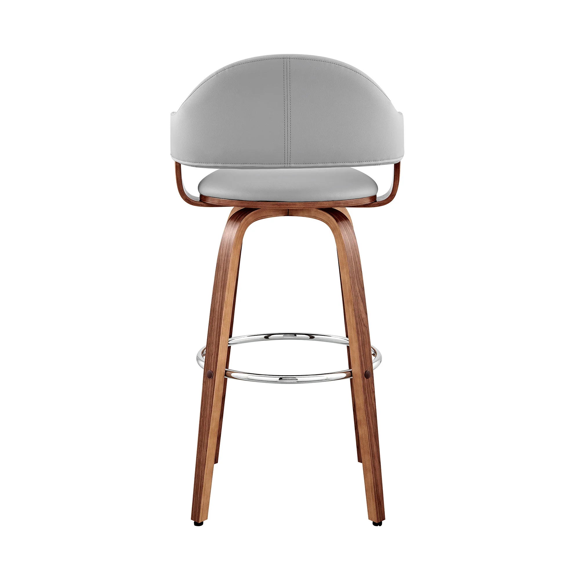 Gray And Brown Swivel Low Back Bar Height Bar Chair By Homeroots - Image 5