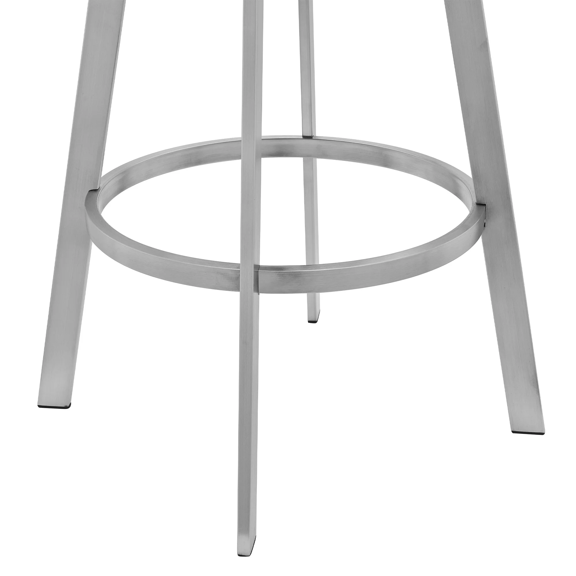 Gray And Silver Iron Swivel Low Back Bar Height Bar Chair By Homeroots - Image 6