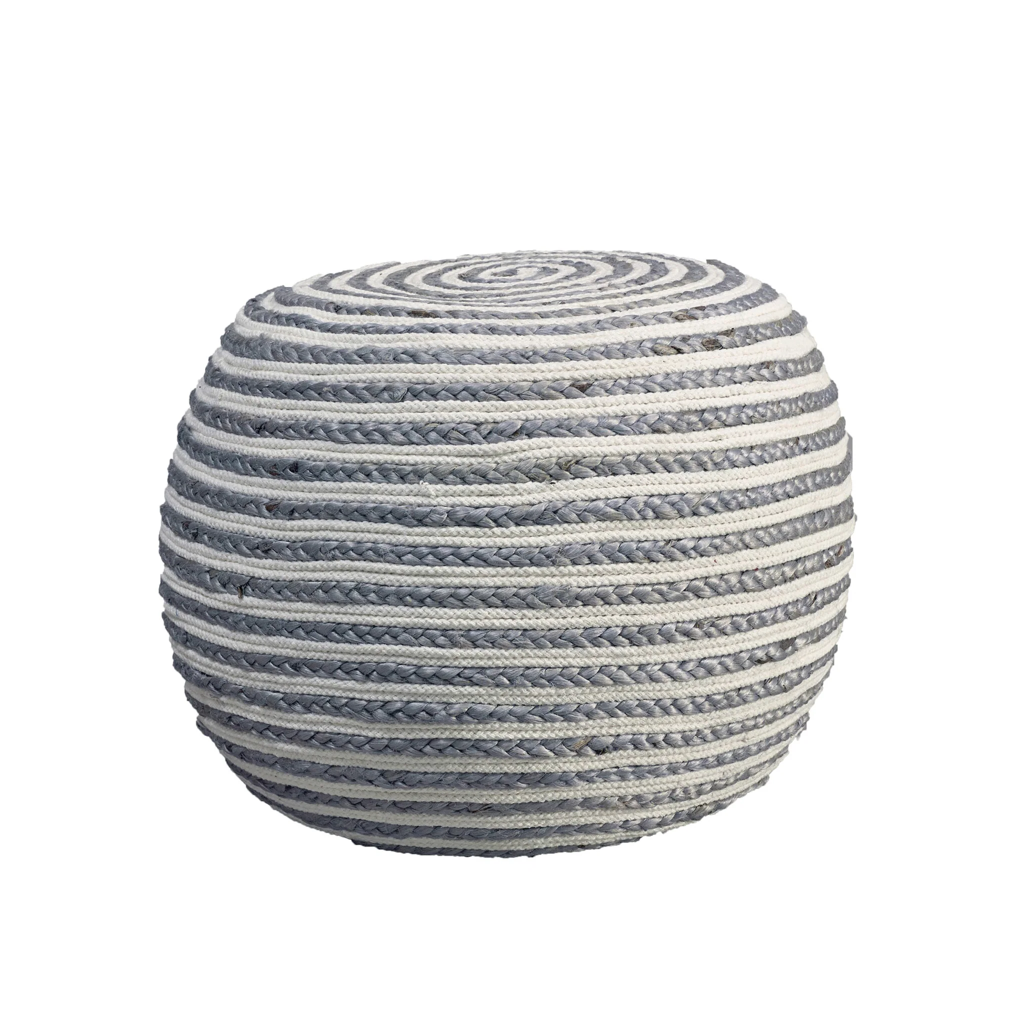Gray Jute Ottoman By Homeroots